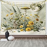 Vista 4 de Ambesonne Tapiz de naturaleza, silueta de oso salvaje en el bosque de la selva en la noche oscura, ilustración para colgar en la pared para Verde