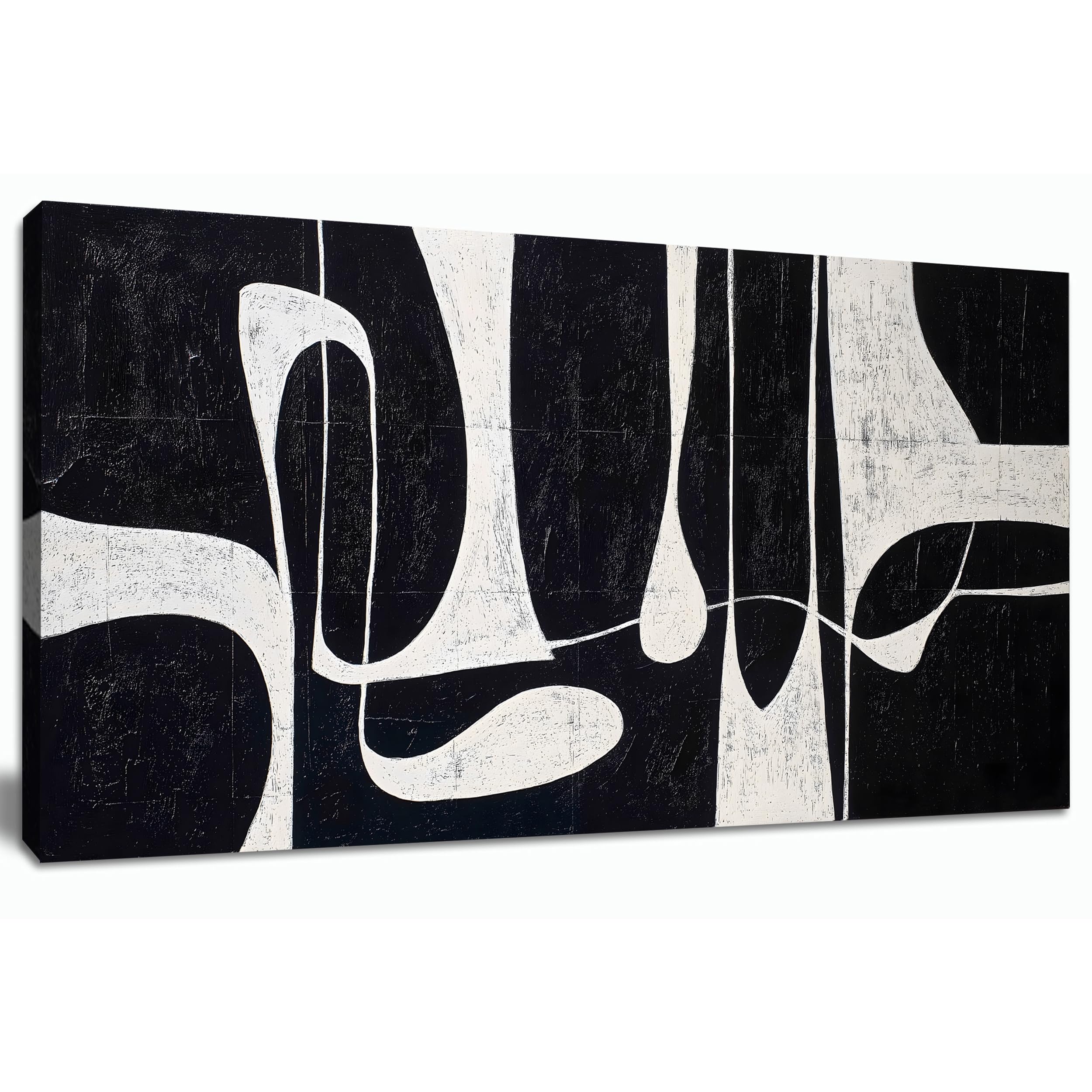 Photo 1 of Tarfupth Black and White Abstract Wall Art for Living Room Minimalist Line Large Canvas Artwork for Bedroom Home Office Wall Decor Modern Canvas Prints 20"x40"