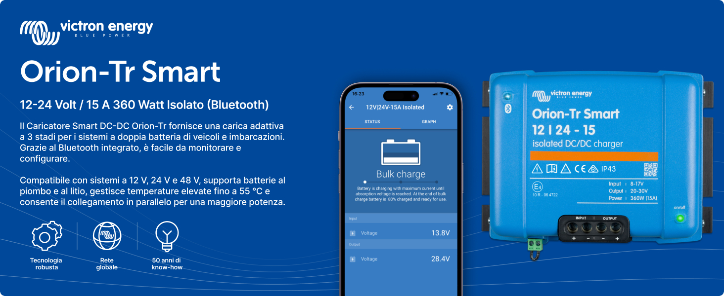 Victron Energy - Chargeur Orion-TR Smart Non isolé DC-DC 12V/24V 15A (360W Victron Energy - Chargeur Orion-TR Smart Non isolé DC-DC 12V/24V 15A (360W