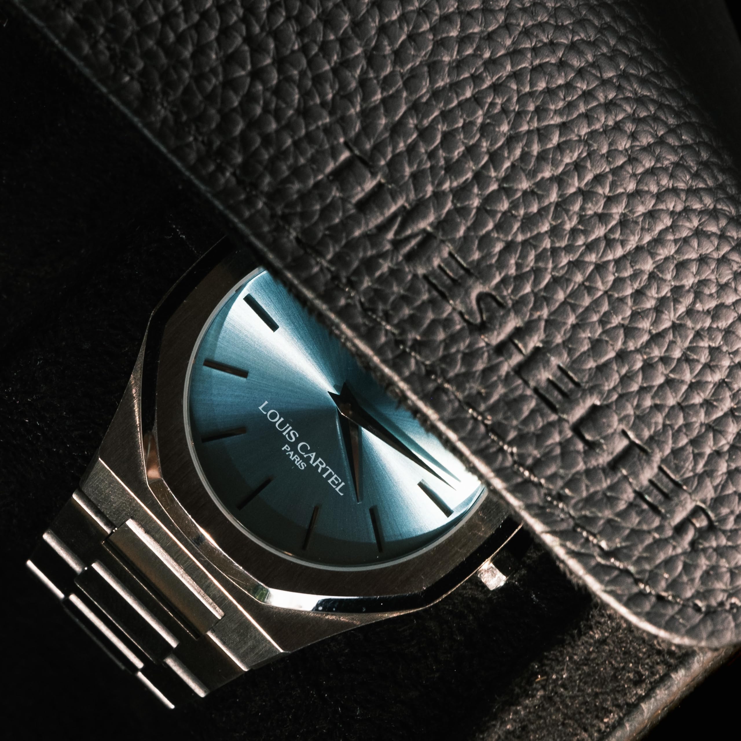 Étui de Voyage Luxe en Cuir Véritable Noir - Boîte à Bijoux Homme - Idéal Cadeau