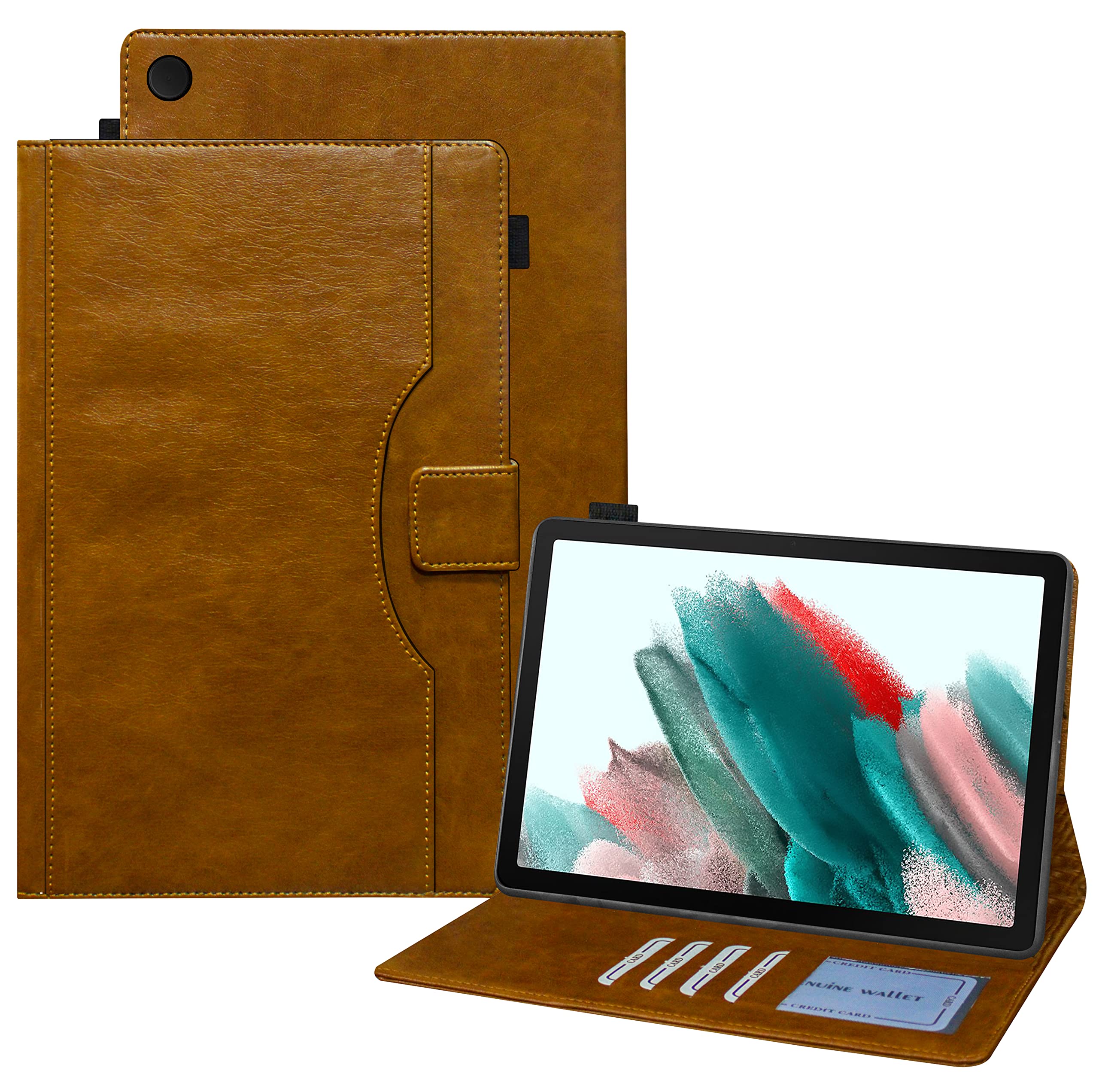 TGK Leather Business Folio Stand Cover Case for Samsung Galaxy Tab A8 Cover 10.5 inch [SM-X200/X205/X207] with Pencil Holder (Amber Orange) (B09T72H245) Amazon Price History, Amazon Price Tracker