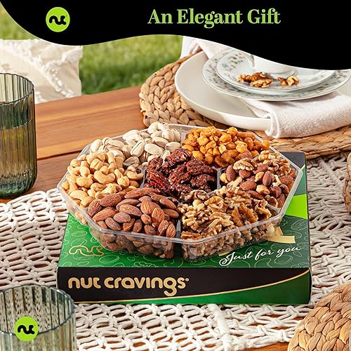 Miniatura 77 de NUT CRAVINGS - Cesta de dulces Diwali con frutos secos mixtos en caja de oro verde (4 surtidos) Arreglo de alimentos, paquete de cuidado de 1. Rojo