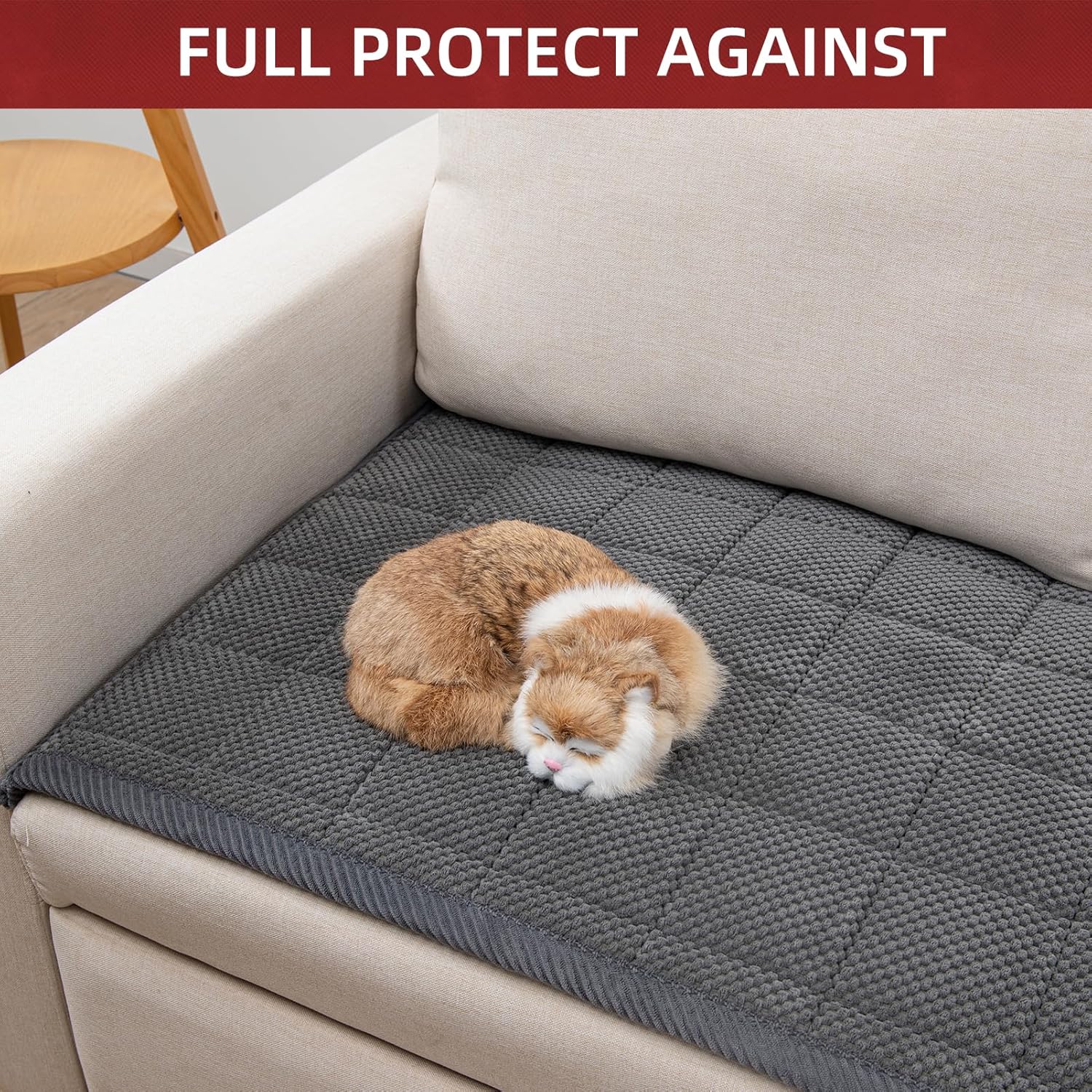 Pet Couch Covers,Couch Cover for Dogs Washable,Anti Slip Dog Sofa Covers Couch Protector Sofa Mat,Seat Cover,Dog Mat,Pet Pad for Furniture 1 Piece (Gray, 21''x39''/Rectangular)