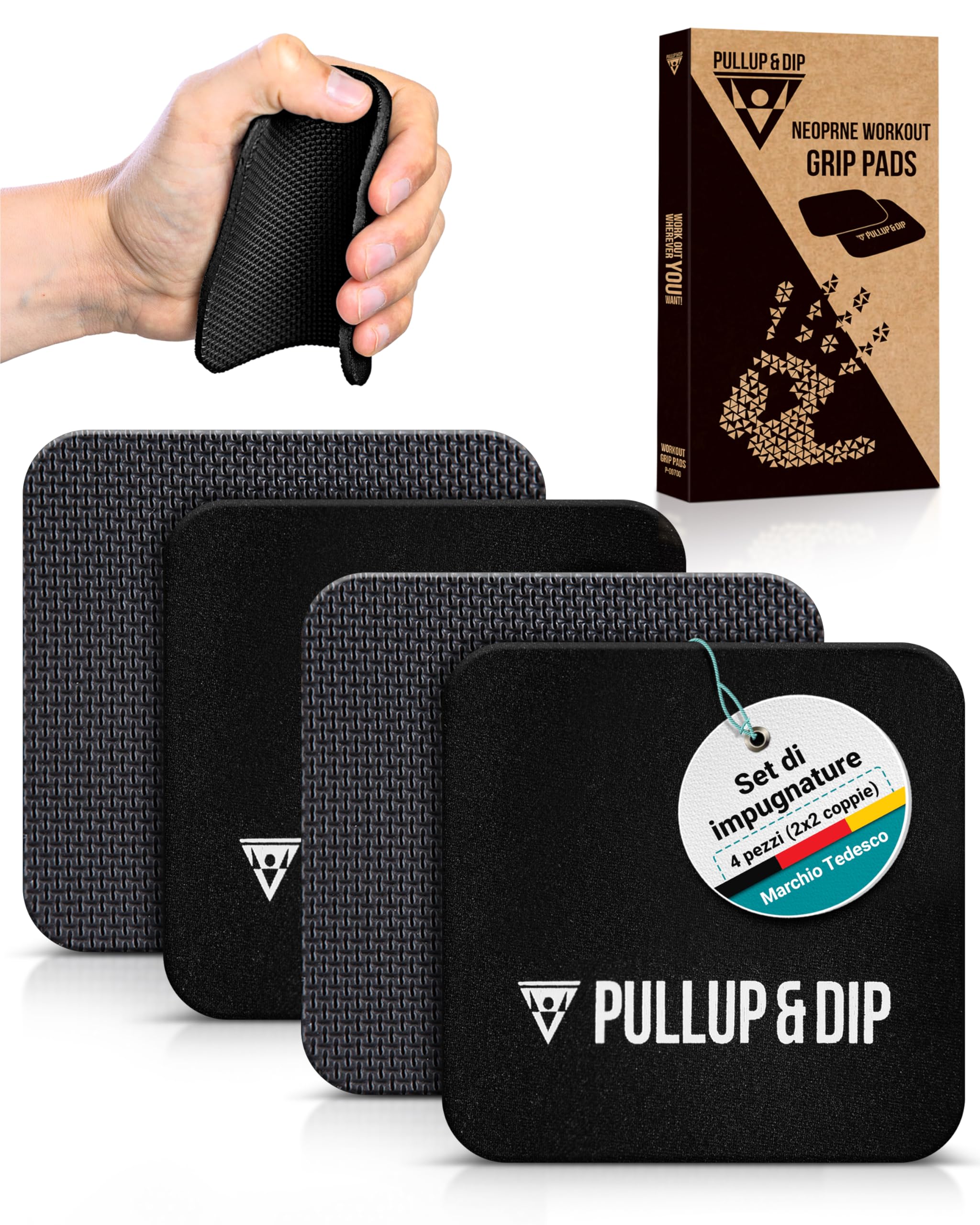 PULLUP & DIP Set di 4 cuscinetti in neoprene per trazioni, fitness e bodybuilding