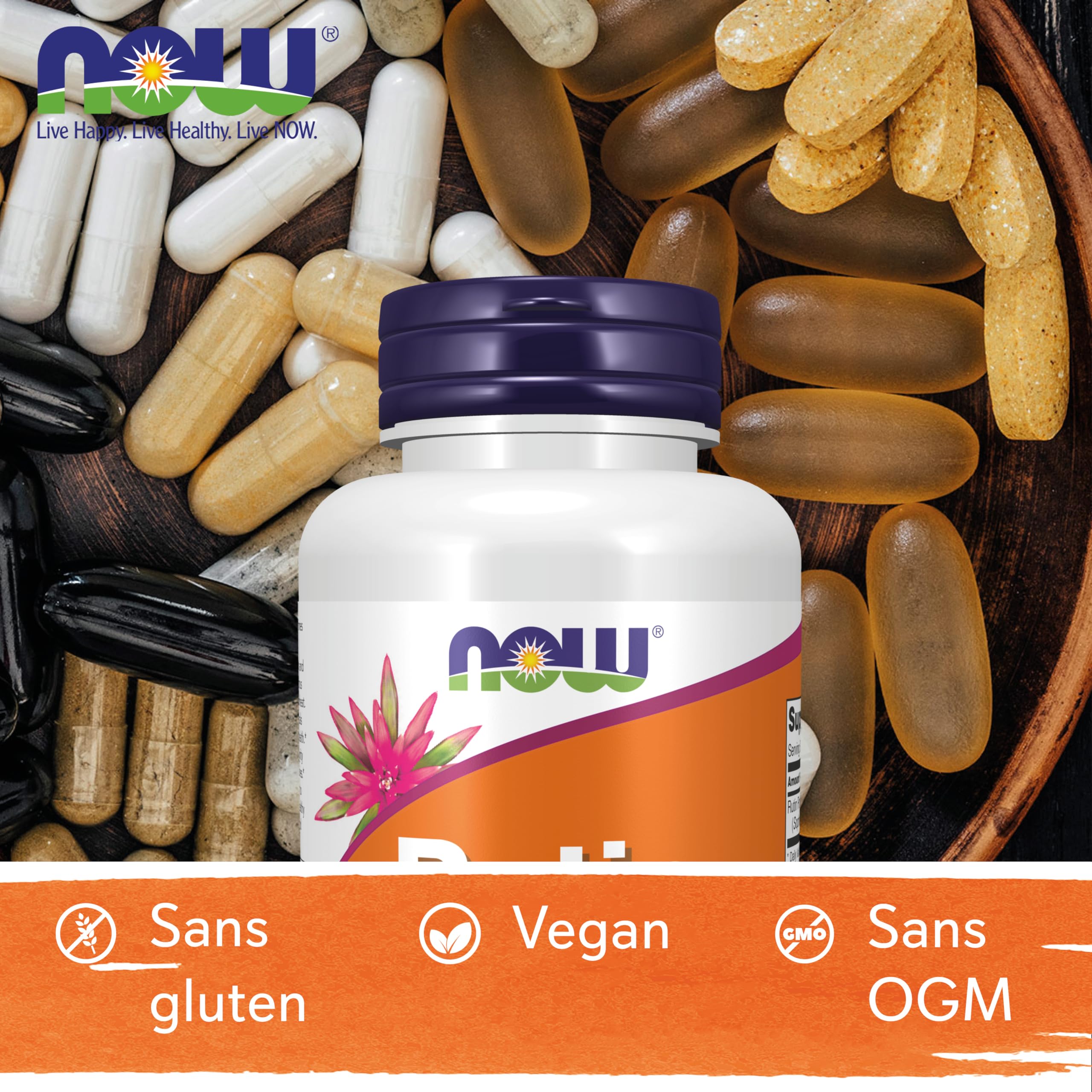 Now Foods, Rutin, 450 mg, 100 Gélules végétaliennes, Testé en Laboratoire, Bioflavonoïde, Sans Gluten, Sans Soja, Végétarien