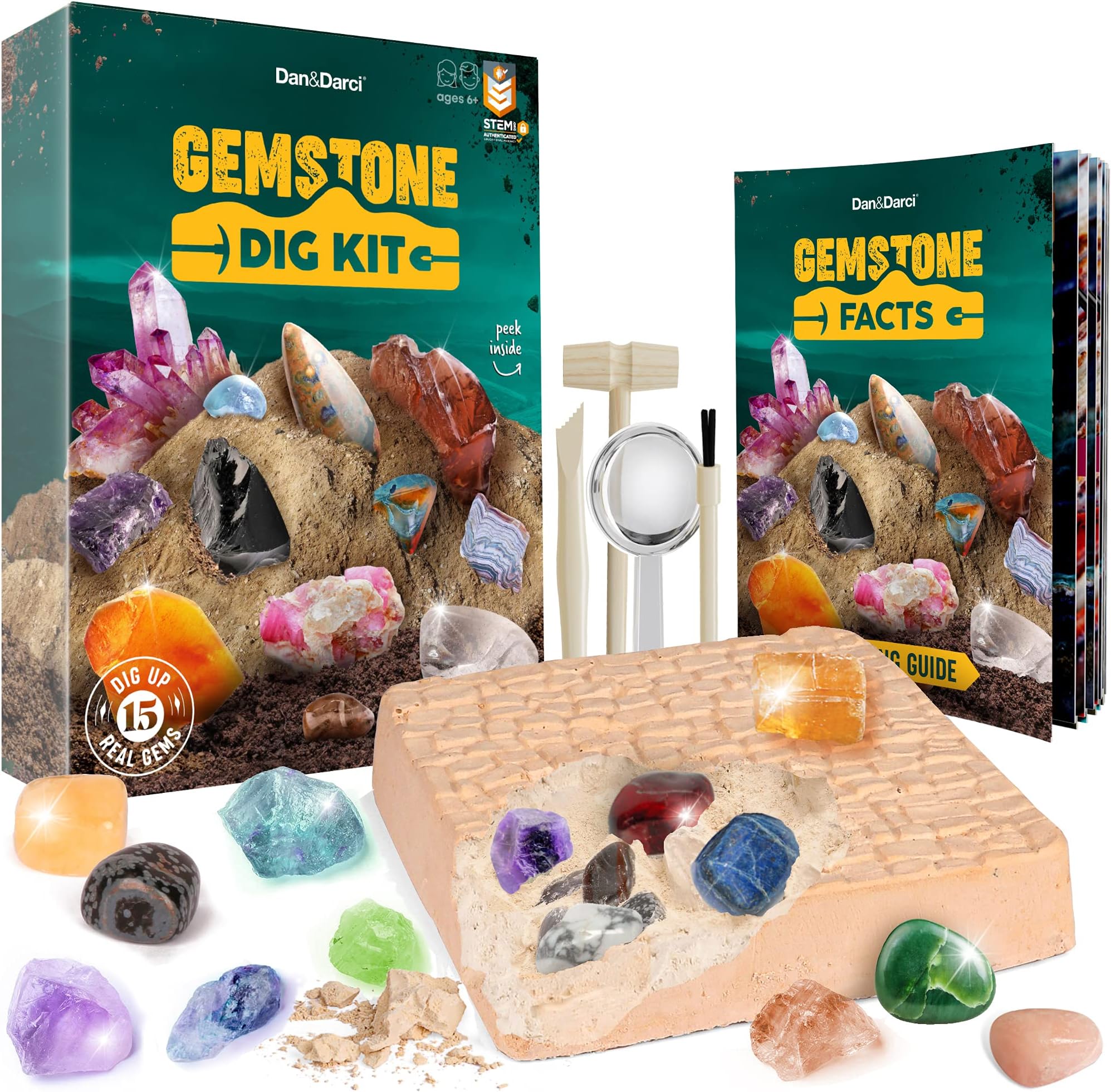 Dan & Darci Mega Gem Dig Kit - Dig up 15 Real Gemstones