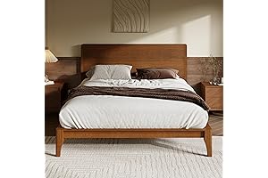 Merax Queen Size Bamboo Platform Bed: Sophisticated Style for a Serene Night's Rest