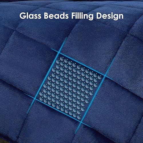 Vista 243 de yescool - Manta con peso, 10 libras, fresca, transpirable, con cuentas de cristal prémium, lavable a máquina, para dormir, 90-110 libras, 41 x 60