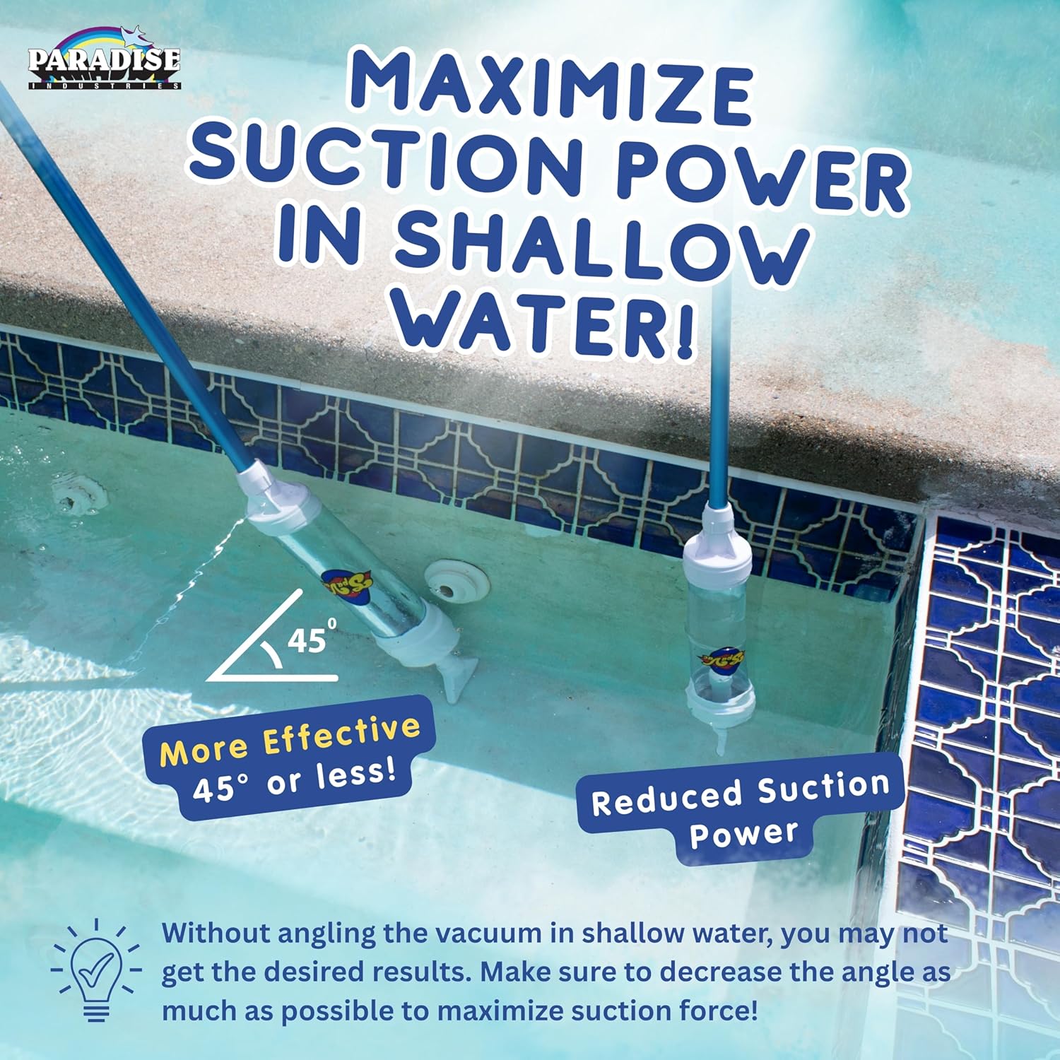 Rola-Chem 6250 Paradise Power Spa Vacuum – Manual Spa Vac for Hot Tub, Pool Stairs & Spas – Cordless Hot Tub Vacuum Cleaner with Telescopic Handle – Powered by Physics