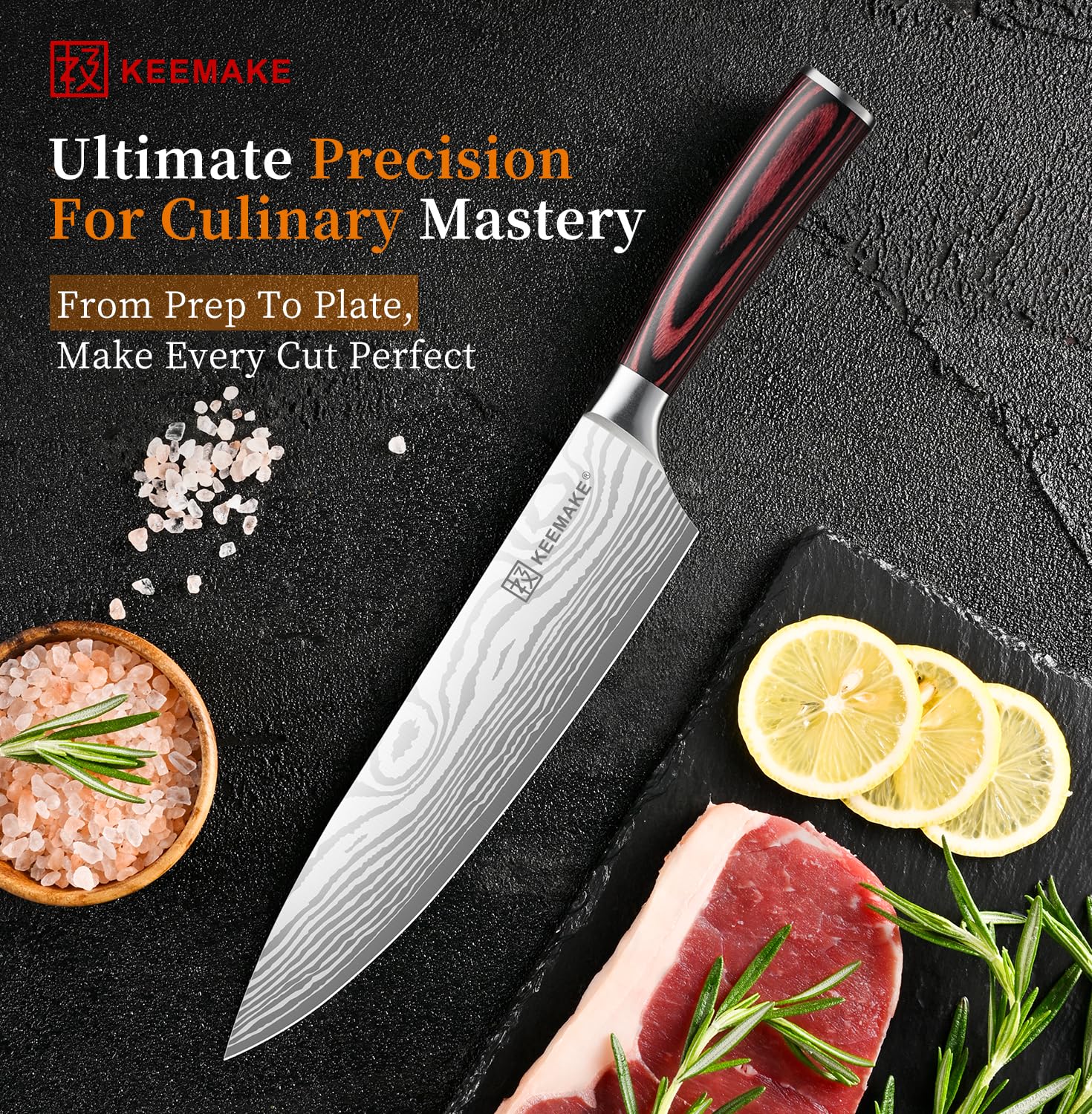 KEEMAKE 8" Chef Knife, Ultra Sharp Kitchen Knife with Ergonomic Handle — Amazon image 7