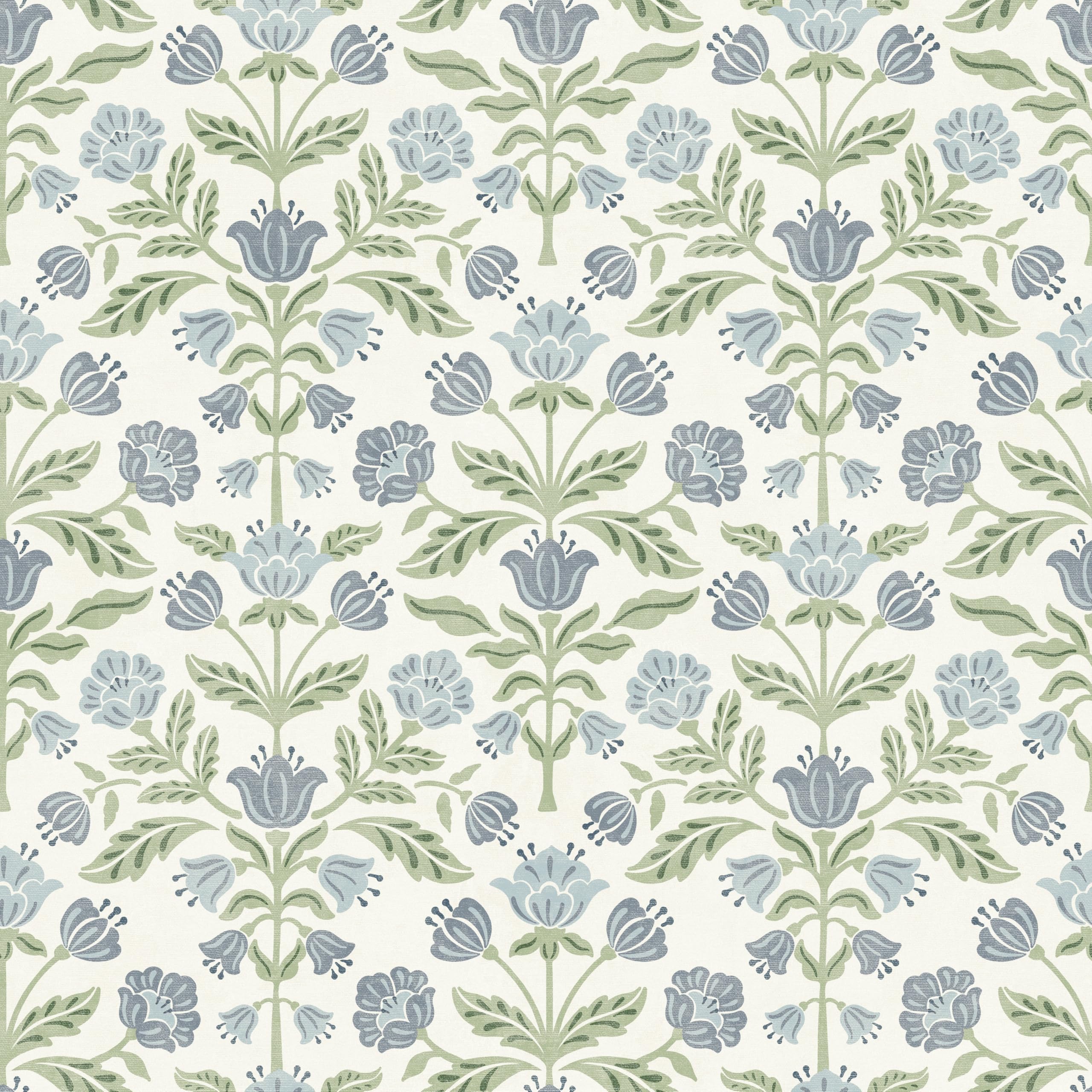 Arthouse  Modern Floral Damask Blue/ Wallpaper Green