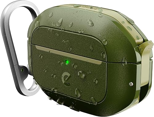 Keybudz Funda para AirPods Pro 2 con candado, totalmente impermeable, funda para AirPods Pro de 2 generación, llavero, protección resistente y