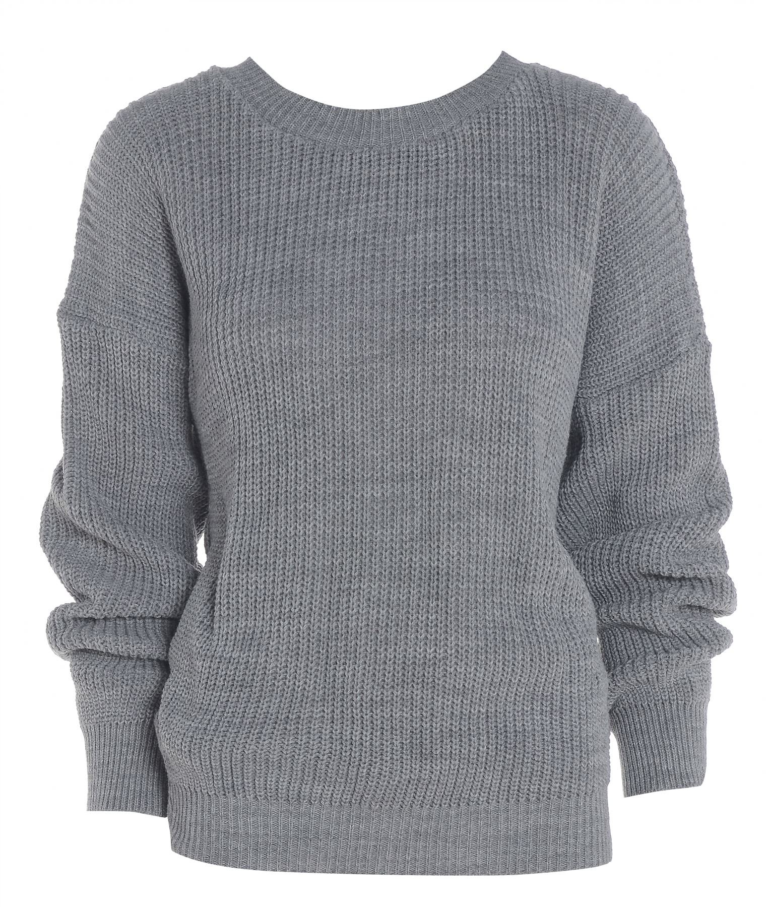 Trends Fashions Women's Grey Plain Colour Baggy Jumper, Uk 16-18