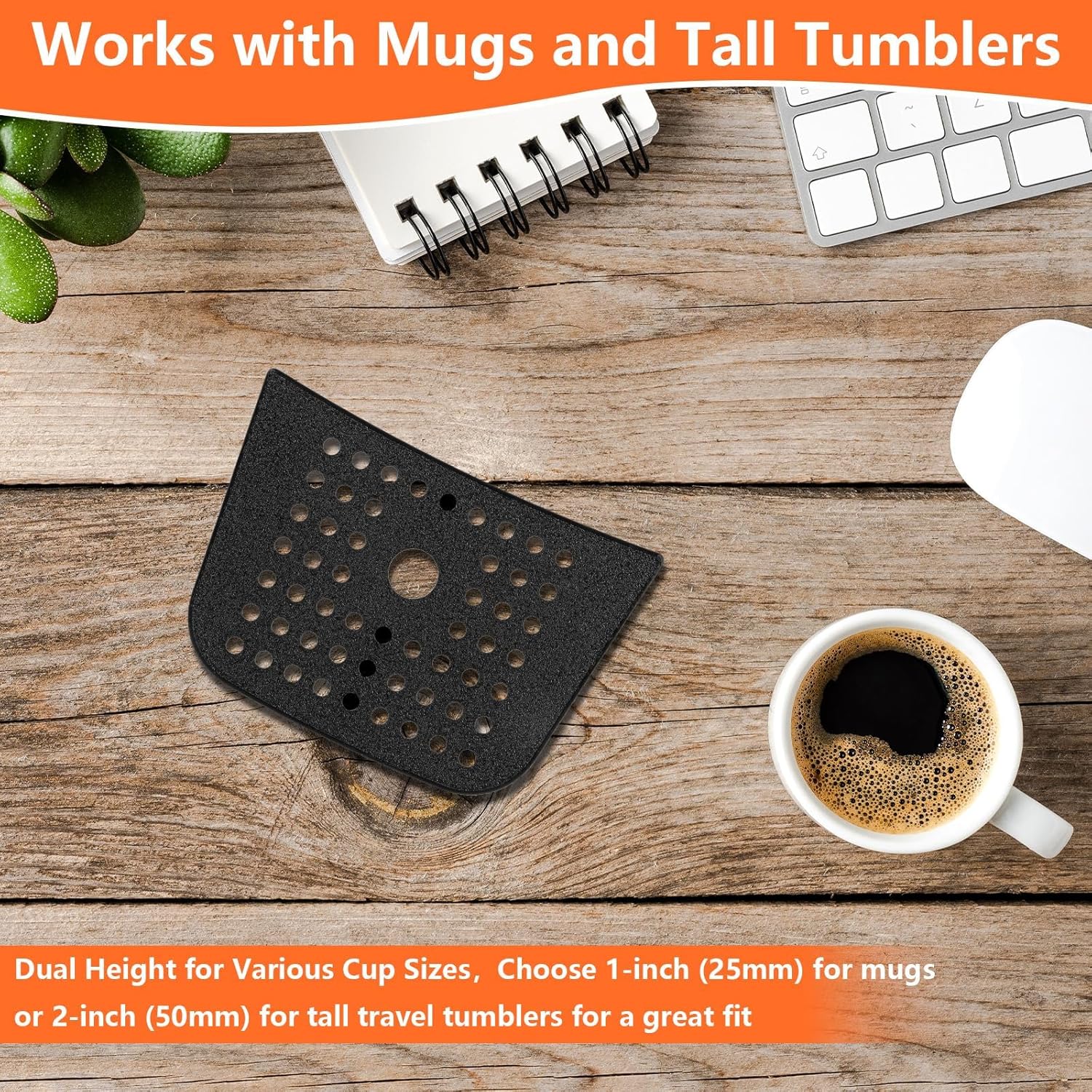Drip Tray Extension for Keurig K Elite, Useful Anti-Splash Cup Riser Helps Reduce Spills, Fits Tall Tumblers and Mugs (2 inch)