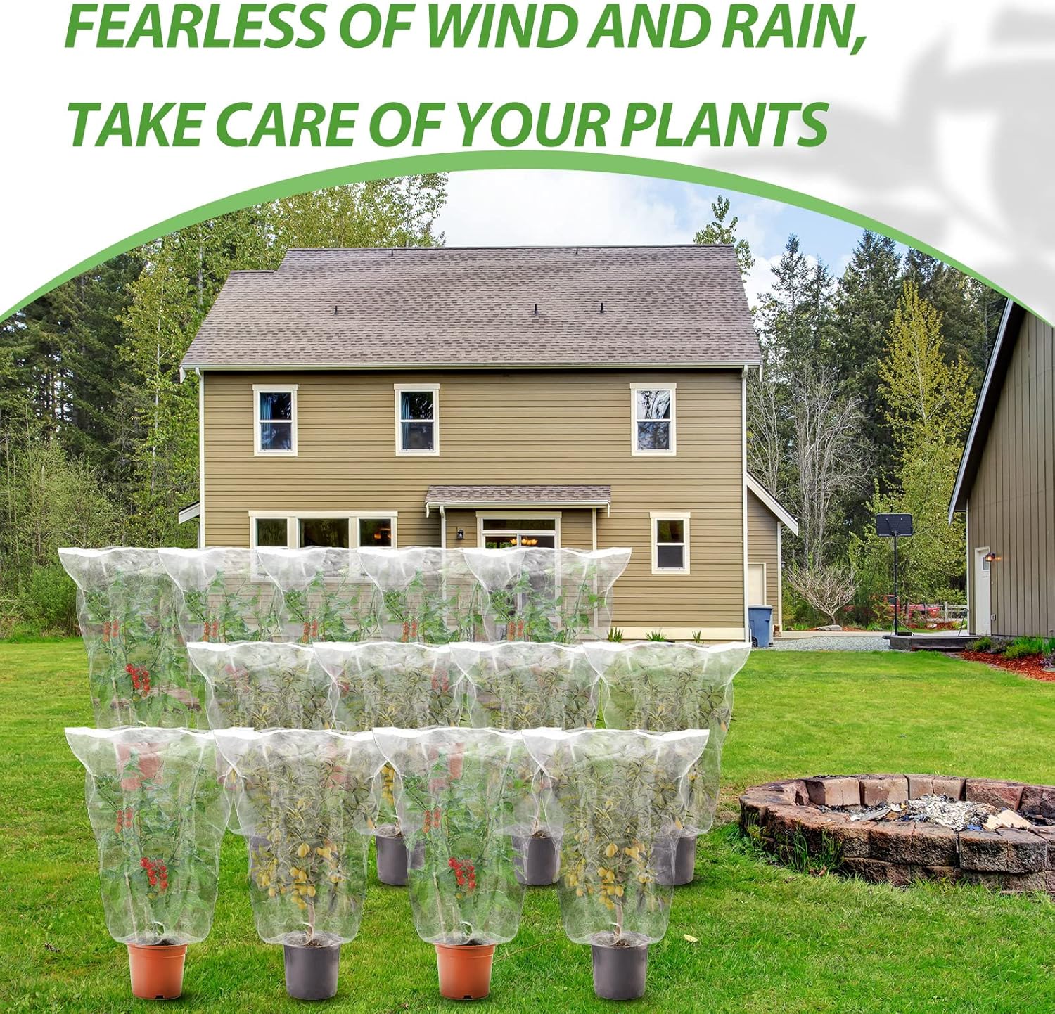 Berlune 24 Pack 2.3 x 3.5 ft Garden Mesh Netting with Drawstring Blueberry Bushes Netting Fruit Tree Netting Garden Plant Netting Covers Mosquito Net Tomato Protective Cover for Plant Vegetables