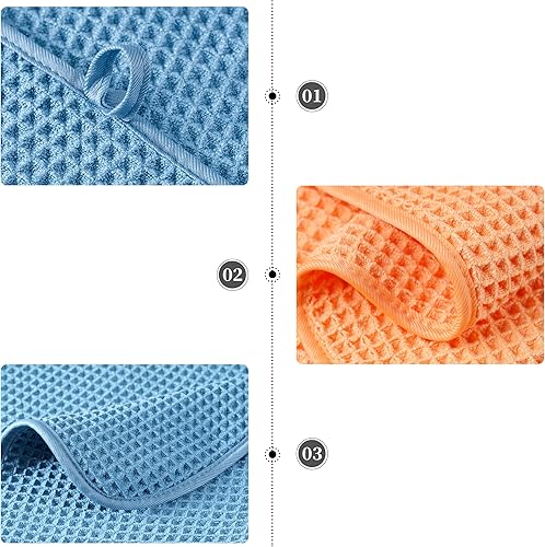 Miniatura 9 de POLYTE Juego de 6 toallas de baño de microfibra de secado rápido sin pelusas, de gran tamaño, 60 x 30 pulgadas, color blanco, tejido gofre