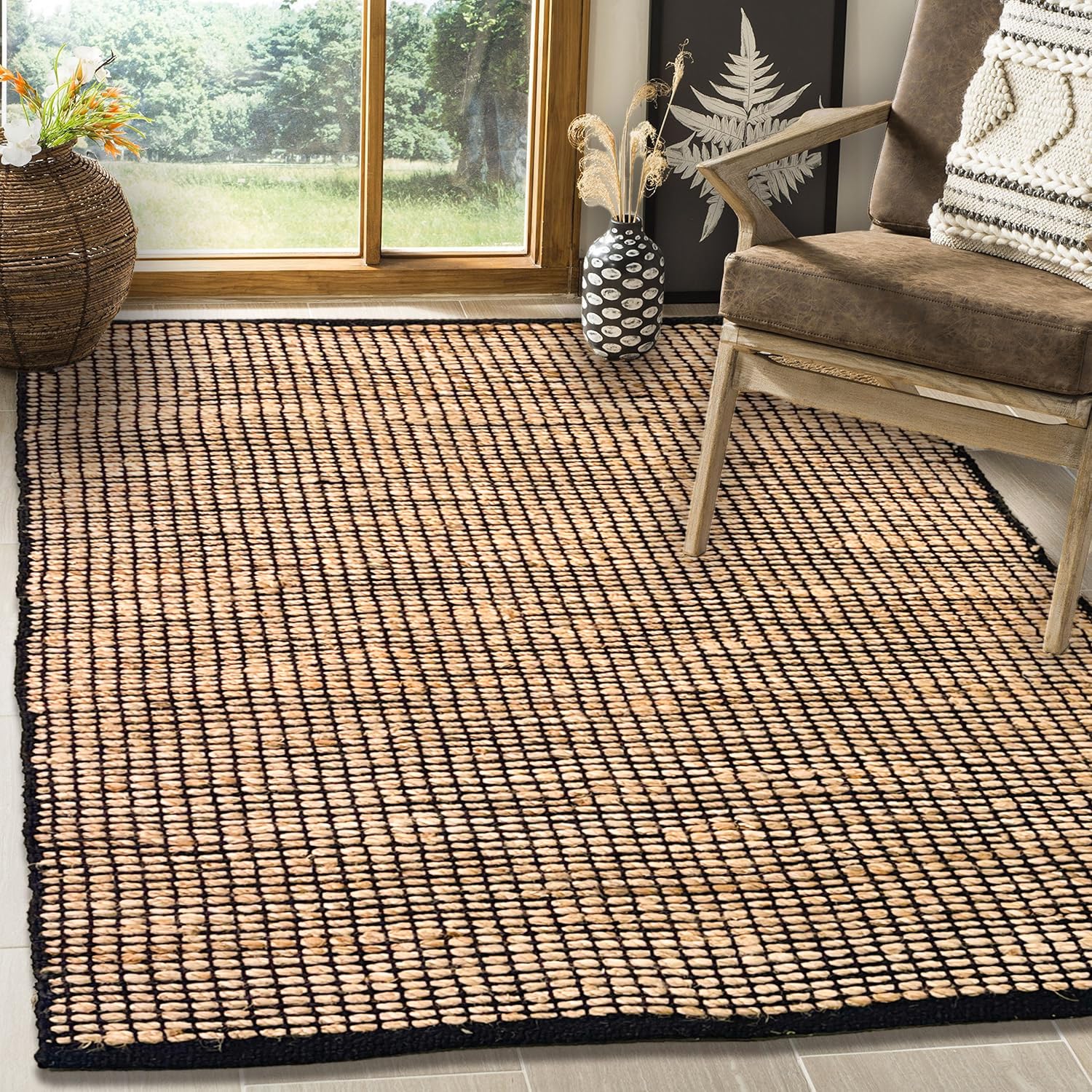Amazon.com: Chardin home 3x5 Jute Cotton Handwoven Area Rug
