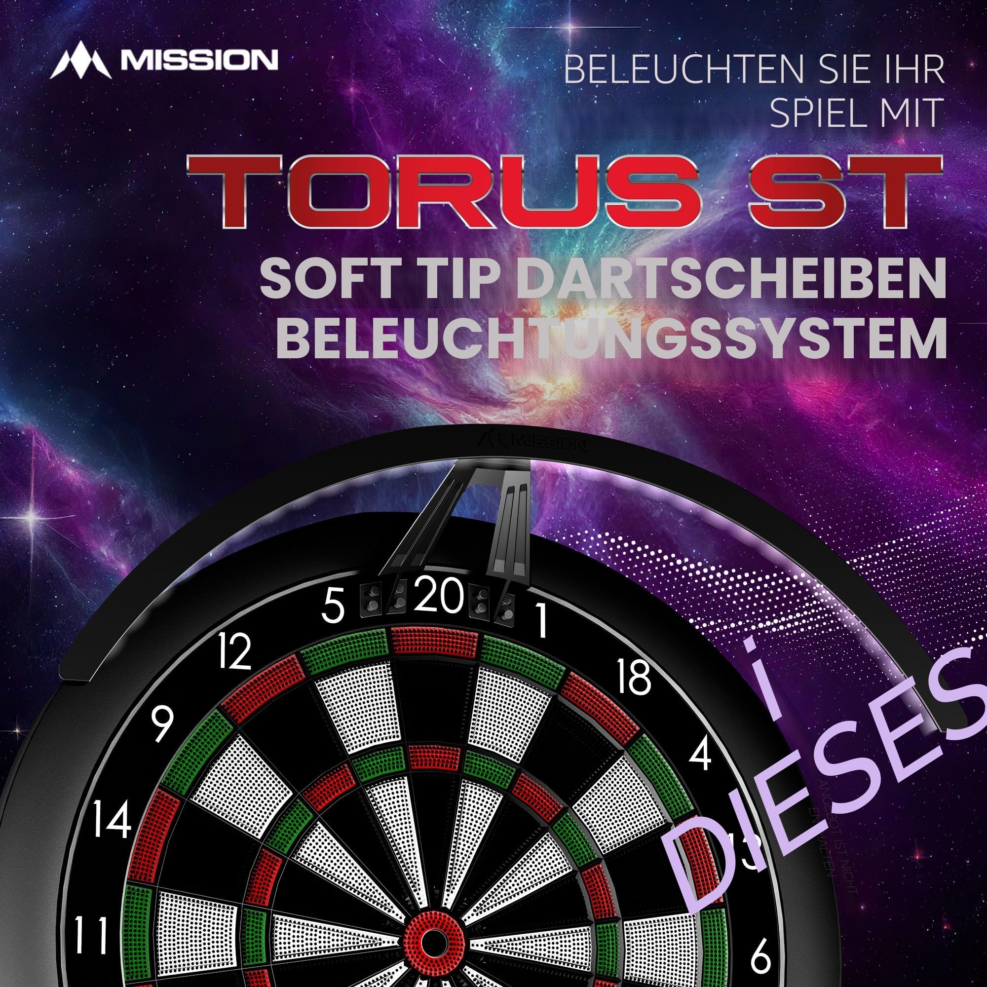 Mission Torus ST Elektronisches Dartboard Beleuchtung