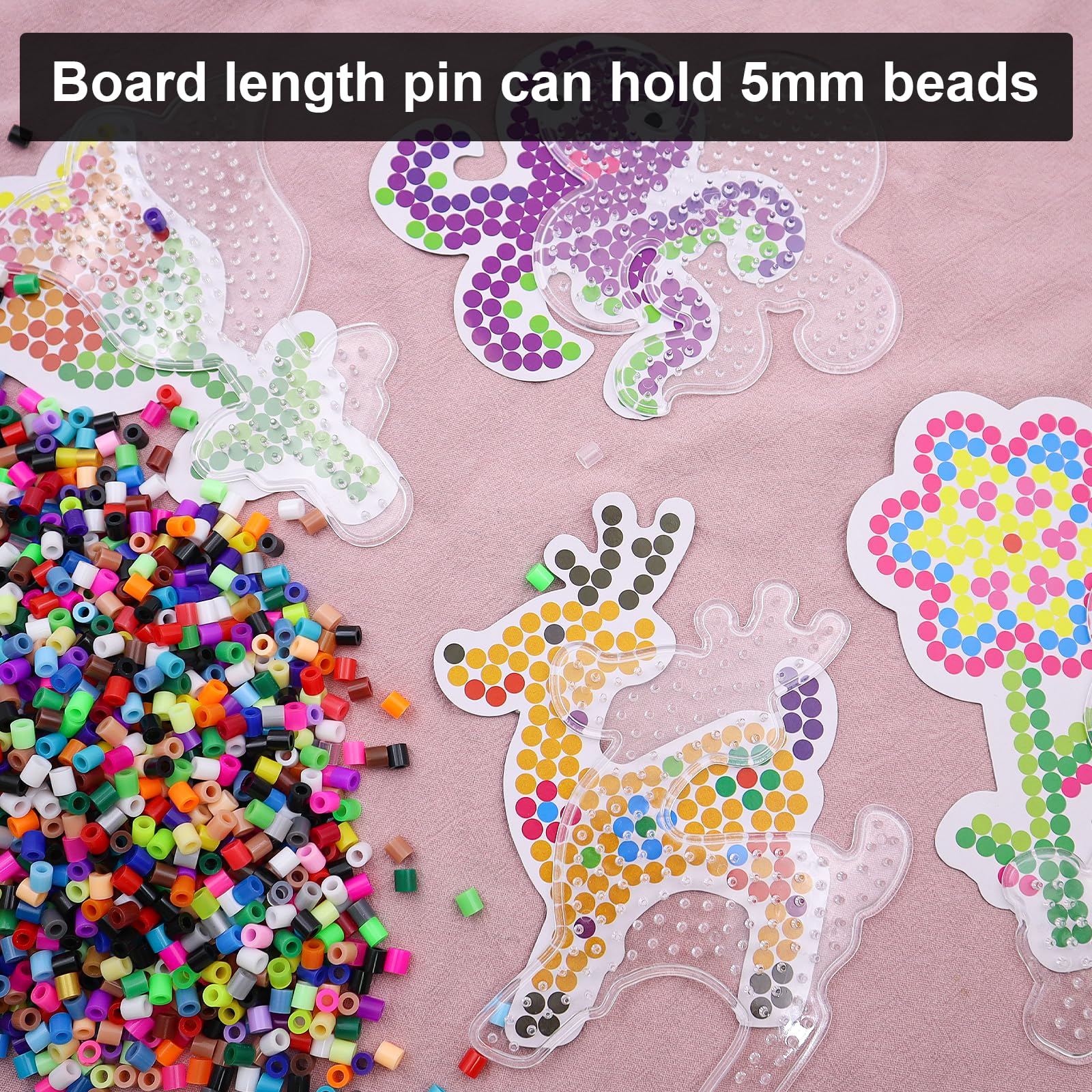 Kit 15 Pegboard Trasparenti Per Perline Da Stirare Da 5mm Con 15 Carte Colore - Attività Creativa Per Bambini