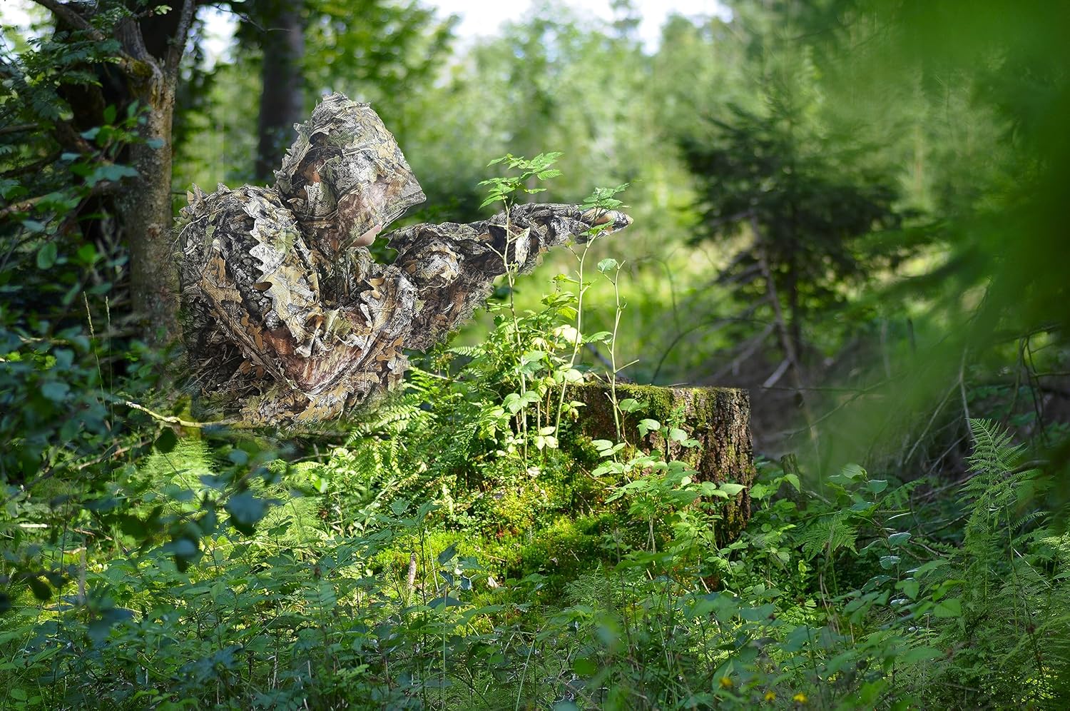 Ghillie Suit, Kids Adult 3D Leafy Camouflage Clothing, Camo Suit for Turkey Hunting, Hunting for Outdoor Game and Halloween