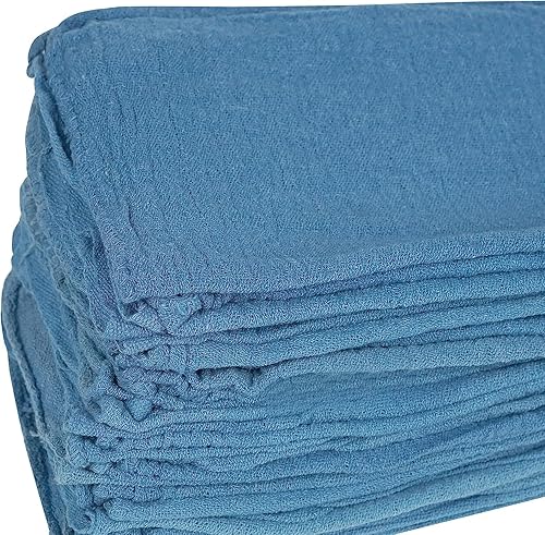 Miniatura 6 de Cotton Shop Towels Blue  Paquete de 150 trapos de limpieza de 14 x 14 pulgadas  Trapos absorbentes y toallas de limpieza multiusos para automóviles,