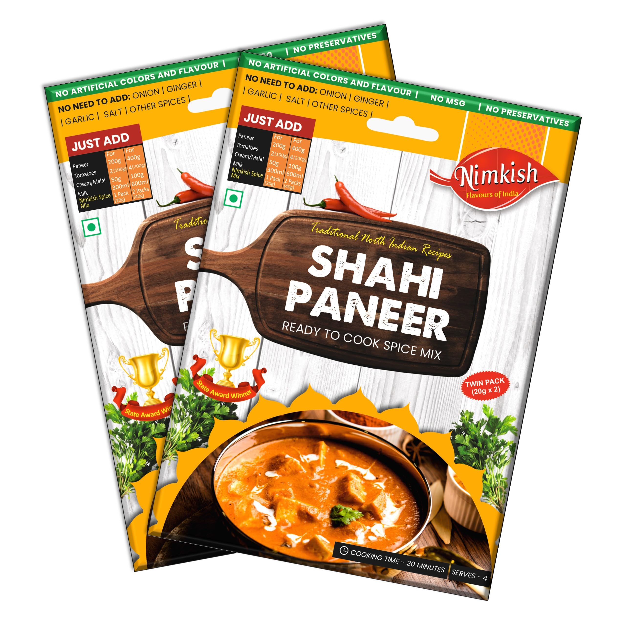 Nimkish Shahi Paneer, Pack of 2, Ready to Cook Masala, 40g Each, Complete Premix, Chefs Special Makhani Paneer Gravy (B0DFGYXMH9) Amazon Price History, Amazon Price Tracker