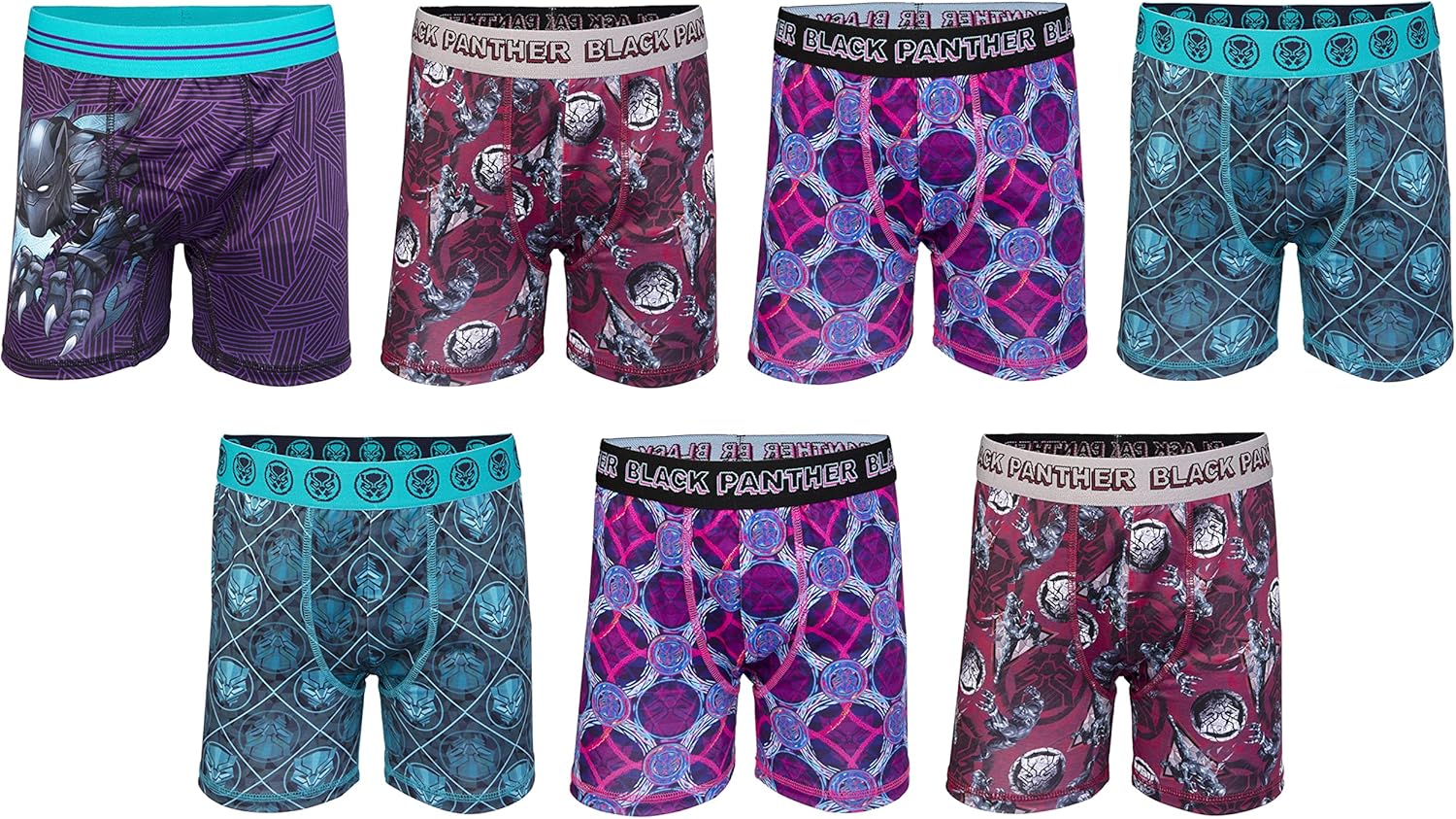 Marvel Boys' Black Panther 7-Pack Athletic Boxer Briefs Underwear Available in Sizes 6, 8, 10: Clothing, Shoes & Jewelry