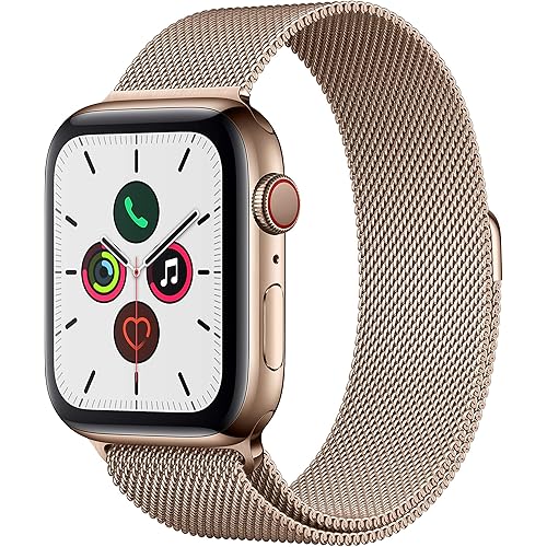 Apple Watch Series 5 (GPS + Cellular, 44mm) - Gold Stainless Steel Case with Gold Milanese Loop