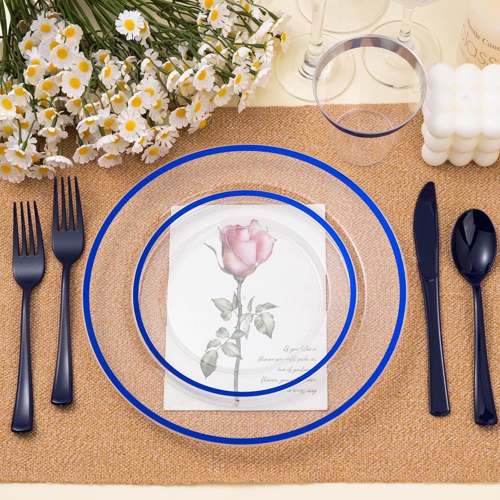 Beststar 350PCS Disposable Dinnerware Sets - 50 Guests -5 Beststar 350PCS Disposable Dinnerware Sets - 50 Guests -5