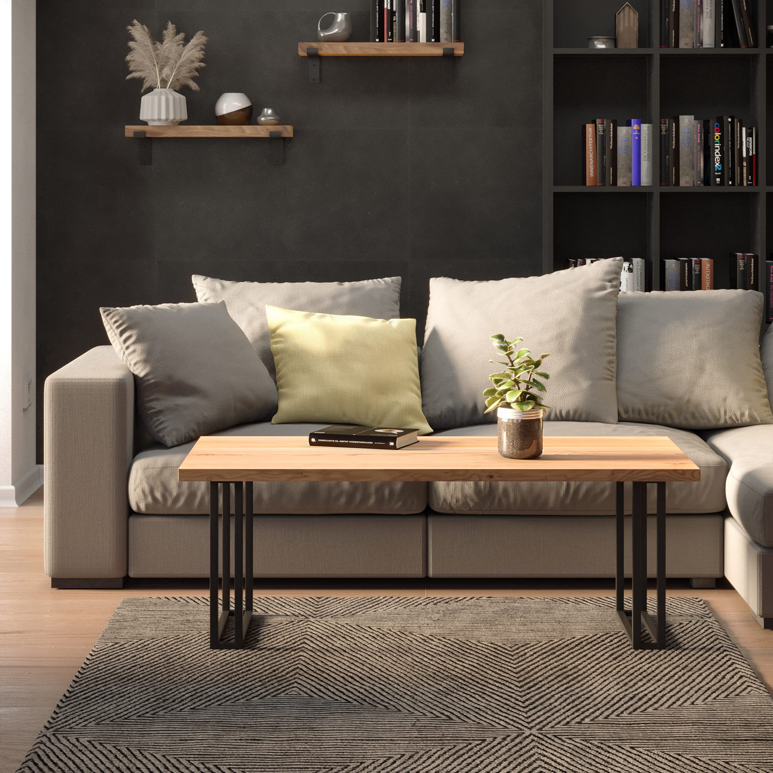 HOLZBRINK Pata para Escritorio, Mesa de Centro, Mesa de Comedor, Pata de Mesa 80x72 cm (Ancho x Alto), Blanco, 1 Unidad, HLT-18-L-FF-9016