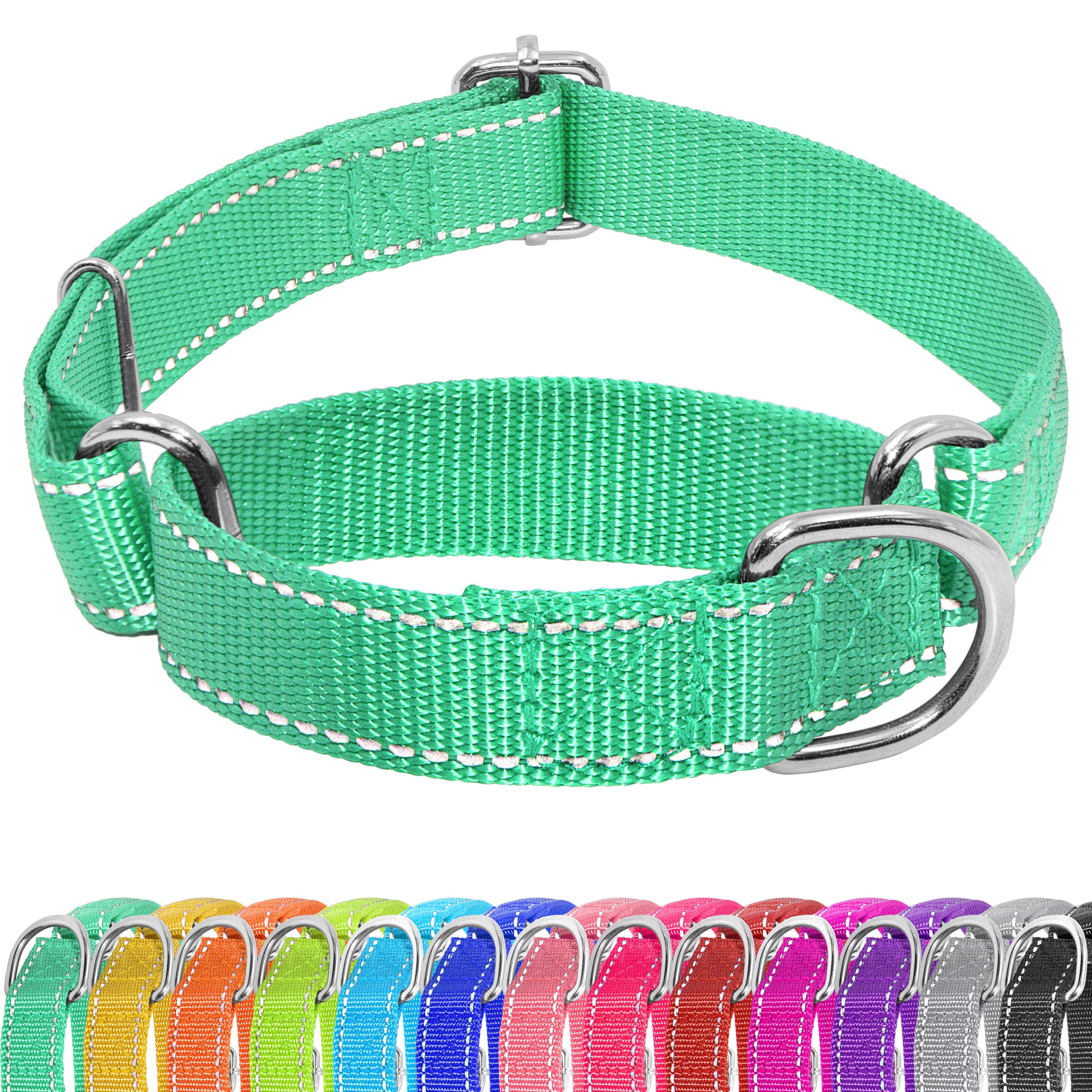 Seyezo Martingale Dog Collar, Slip Martingale Collar for Dogs with No Buckle, Reflective Pet Trainning Collar for Small Medium Large Dog, Adjustable