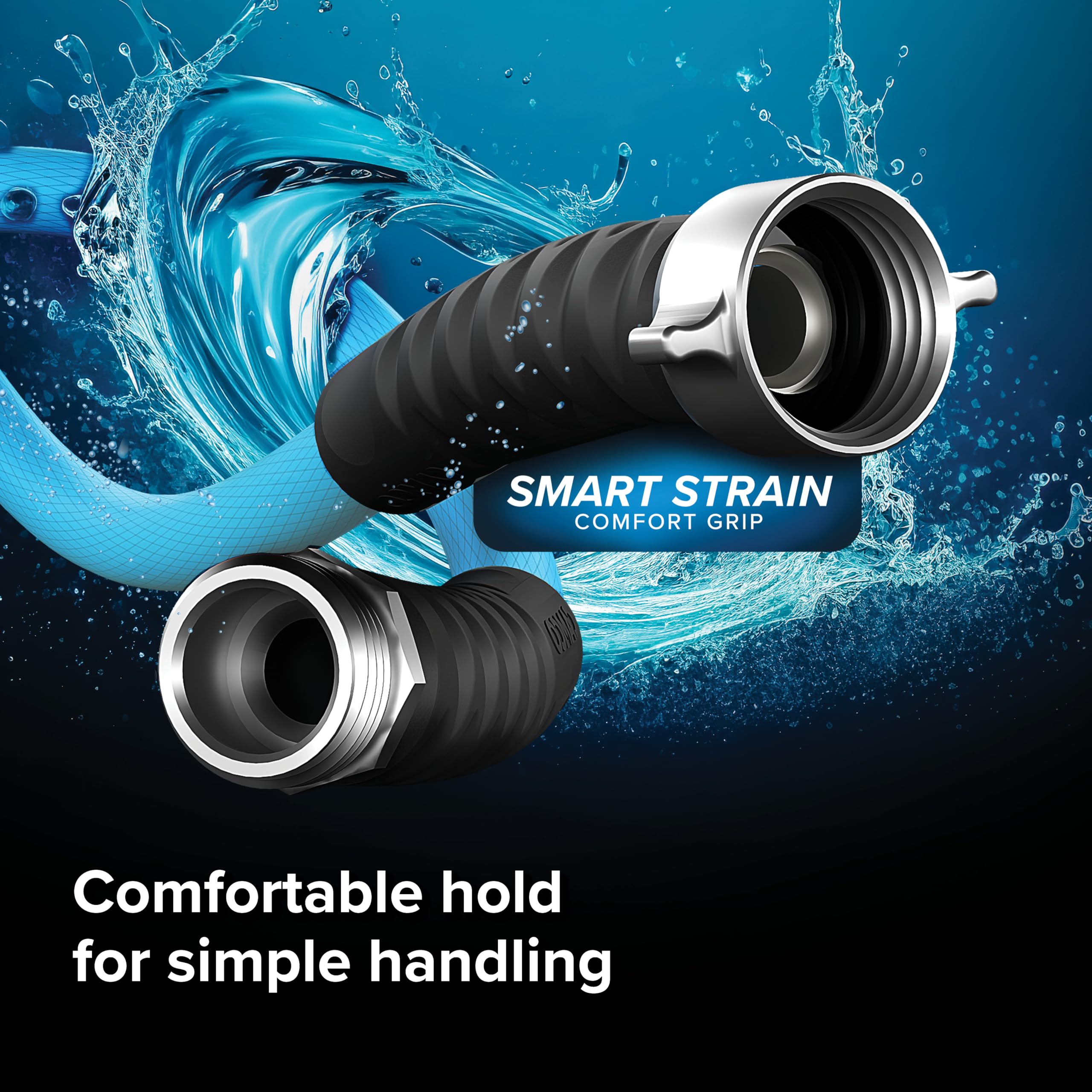 Camco EvoFlex 22591 - Tubo per acqua potabile, 6,5 m, presenta una struttura extra flessibile, scarichi della tensione in acciaio inossidabile su ogni estremità del tubo, ed è ideale per camper e uso