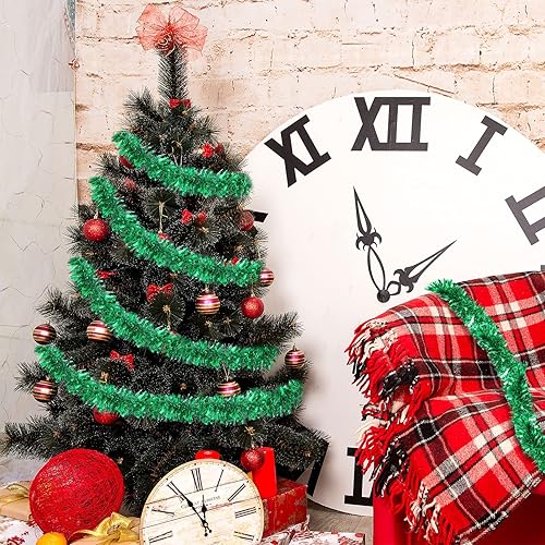 Miniatura 3 de Guirnalda de oropel de Navidad de 59 pies con torsión metálica, guirnalda colgante brillante para árbol de Navidad, suministros de fiesta,