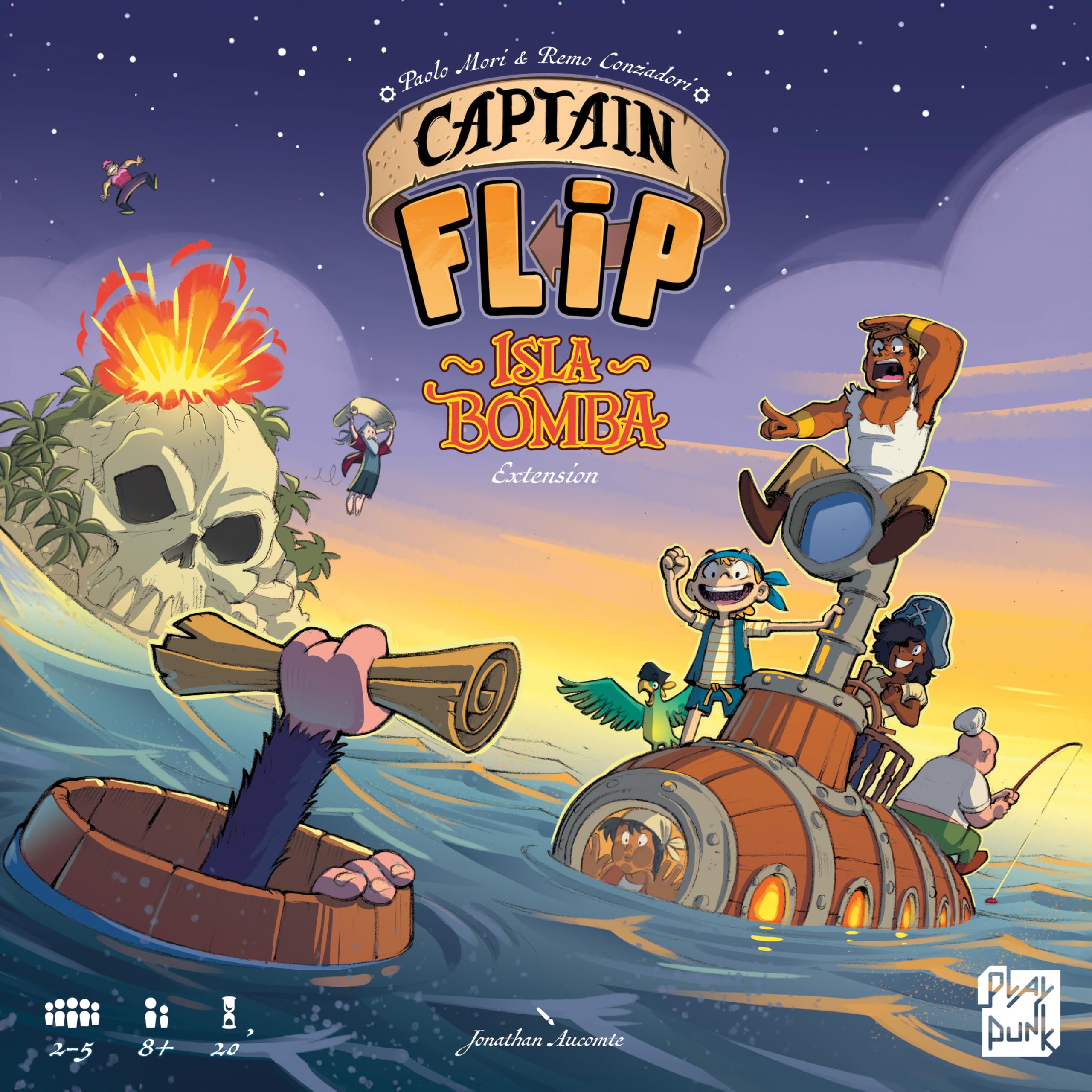 Asmodee - Extension Captain Flip Isla Bomba - Play Punk - Jeu de société Famille - 8 Ans - 2 à 5 Joueurs - 20 Min - Version Française - 1