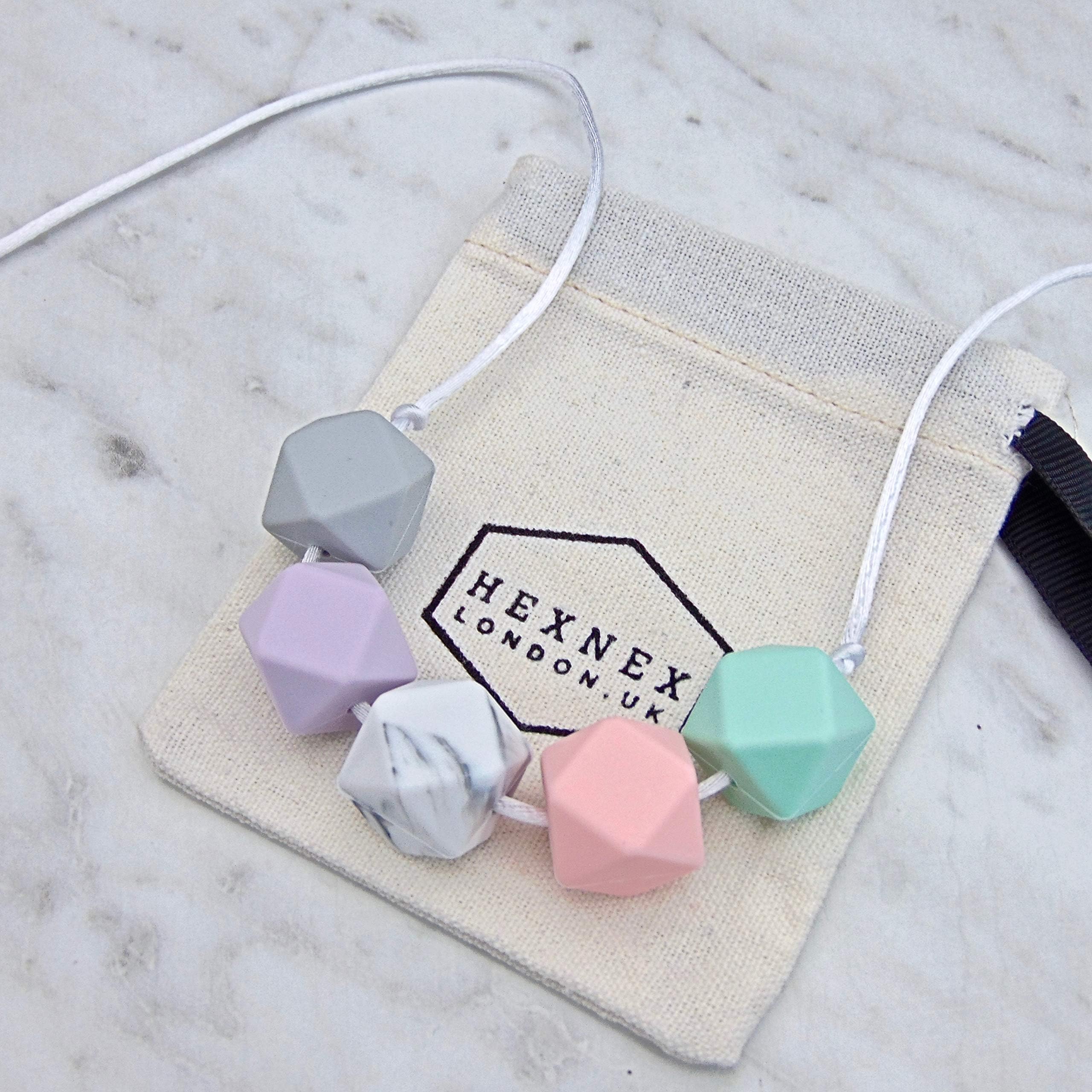 Pretty in Pastel Silicone Teething Necklace for Mum Nursing Breastfeeding Jewellery Babywearing Accessory