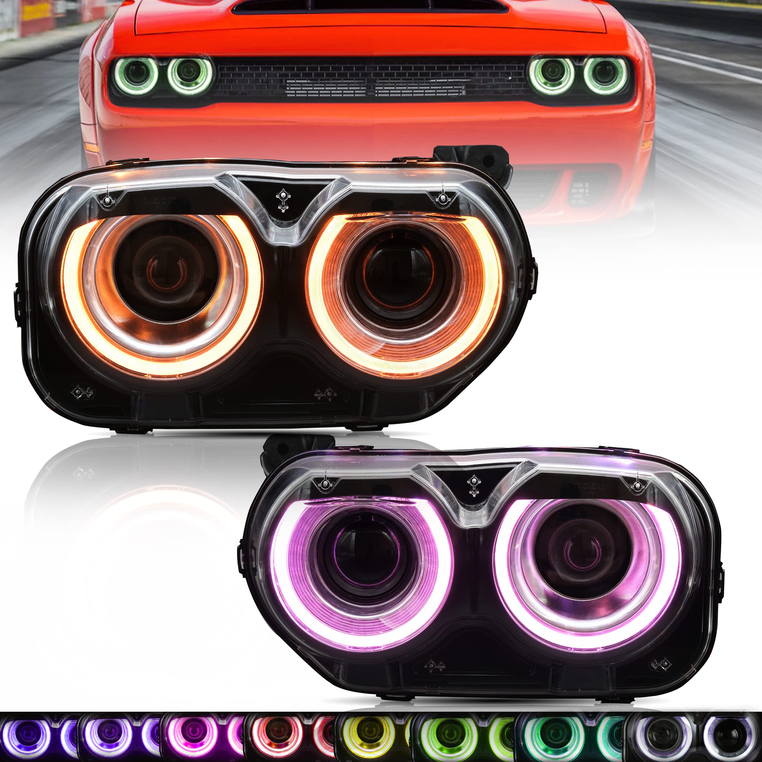 Amazon.com: VLAND Headlight Assembly Fit for 2015-2024 Dodge