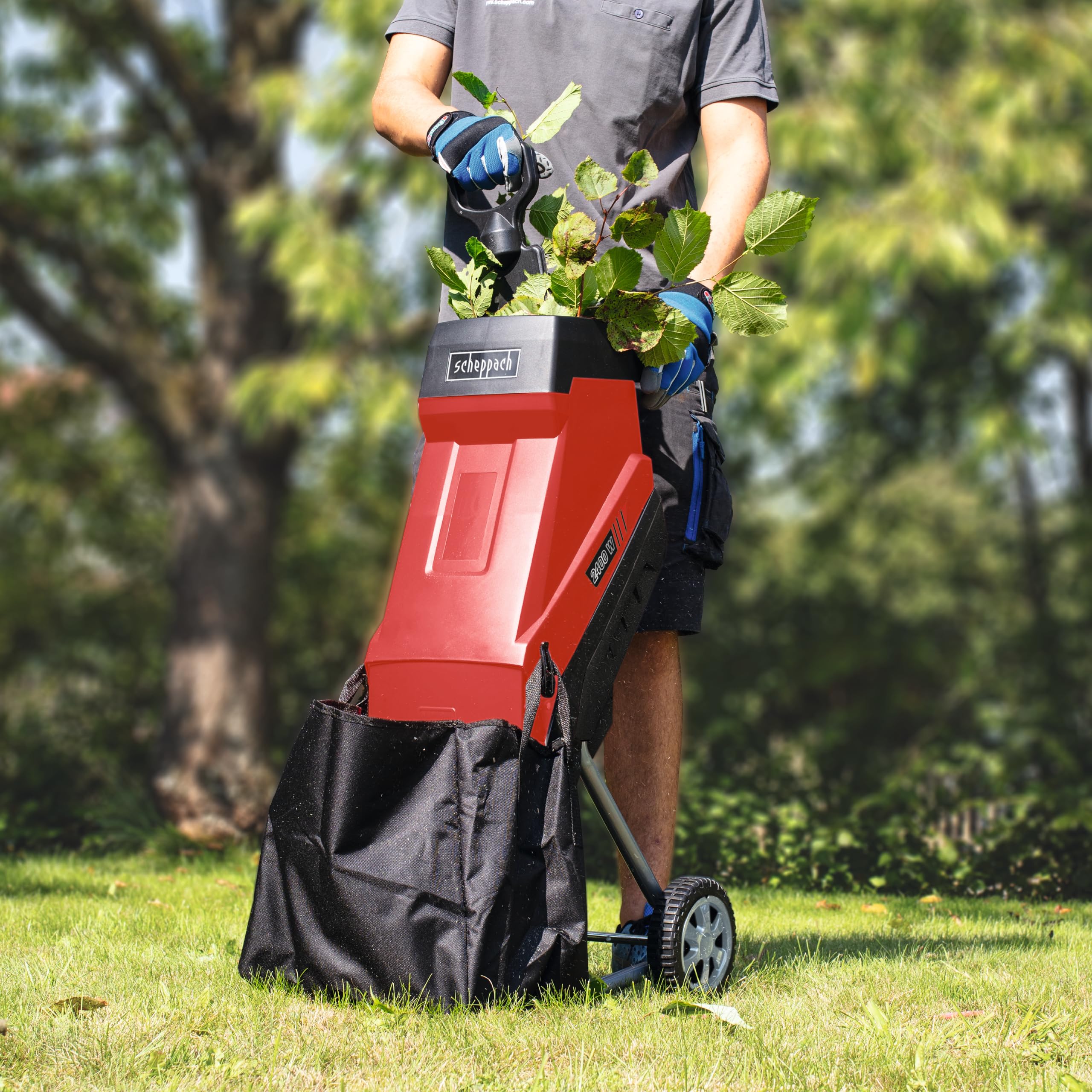 Scheppach Broyeur de Jardin électrique 2 en 1 GS55-2400W - 45 litres