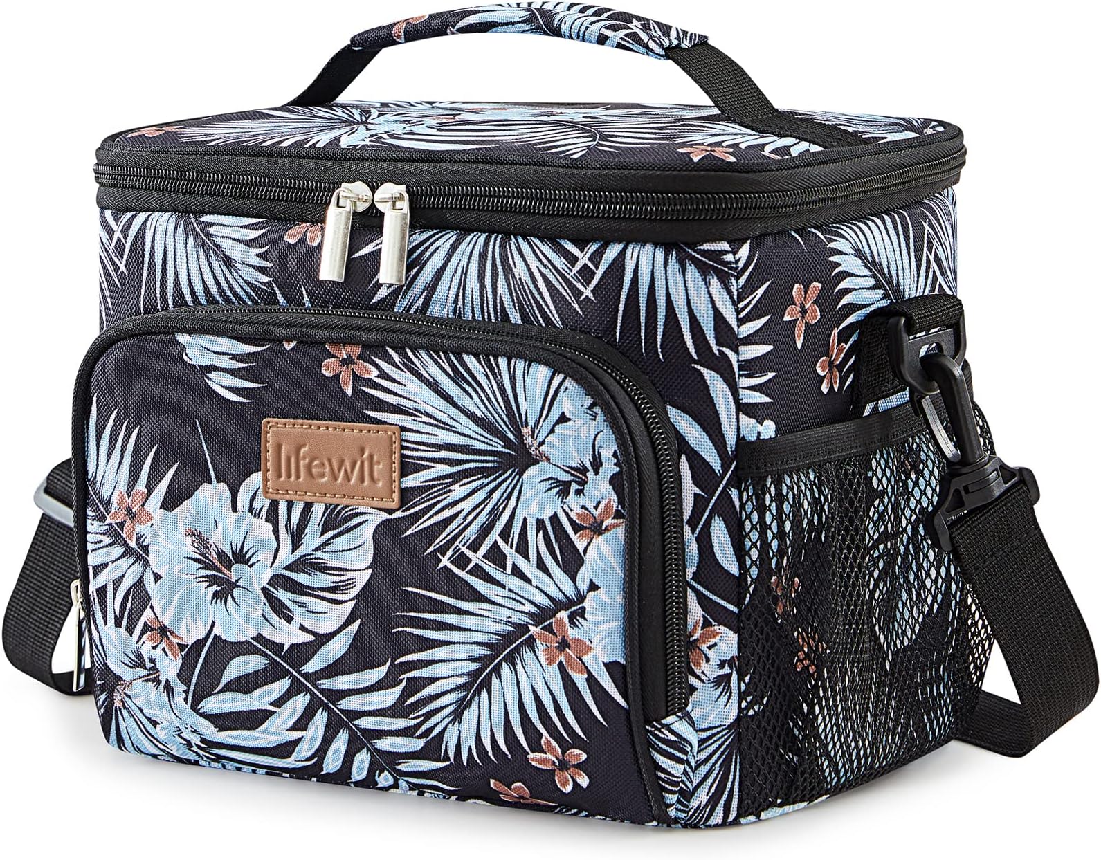 Lifewit Insulated Lunch Bag for Men, Thermal Lunch Box for Women Cool Bag, Reusable Leakproof Lunch Tote Bag with Adjustable Shoulder Strap for Adult for Work/Picnic/Beach, Flower, 9L 12 Can