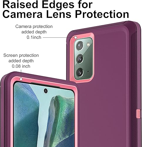 Miniatura 10 de HONG-AMY Funda para Note 20, Galaxy Note 20 con protector de pantalla de TPU flexible autorreparable 2 unidades, 3 en 1, funda de protección