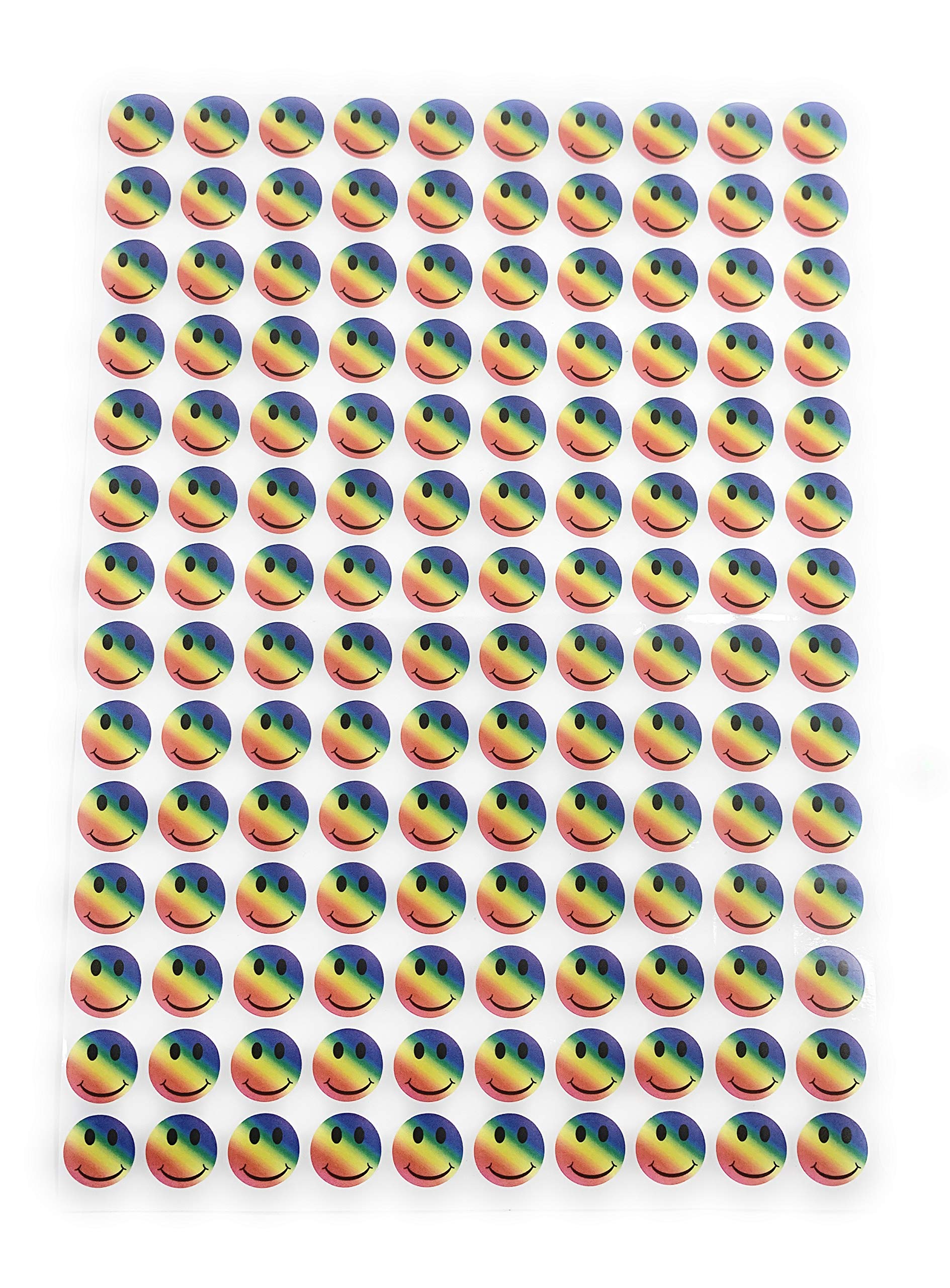 Rainbow Multi Colour Smiley Face Adhesive Sticker Decals (Pack of 210)