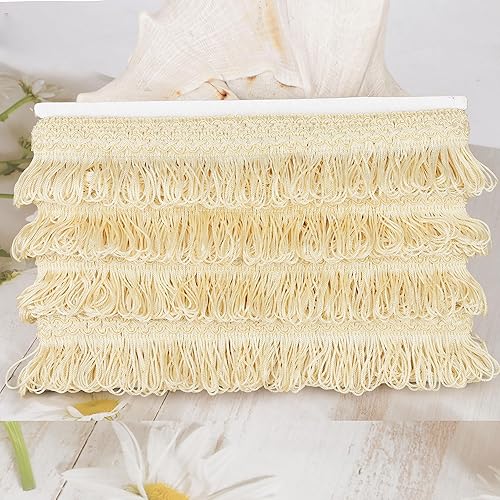 Miniatura 2 de fenghuagwu - Borla de encaje dorado de 5 yardas de 1.8 pulgadas de ancho para costura, acolchado, ropa, accesorios, pantalla, mantel, decoración del