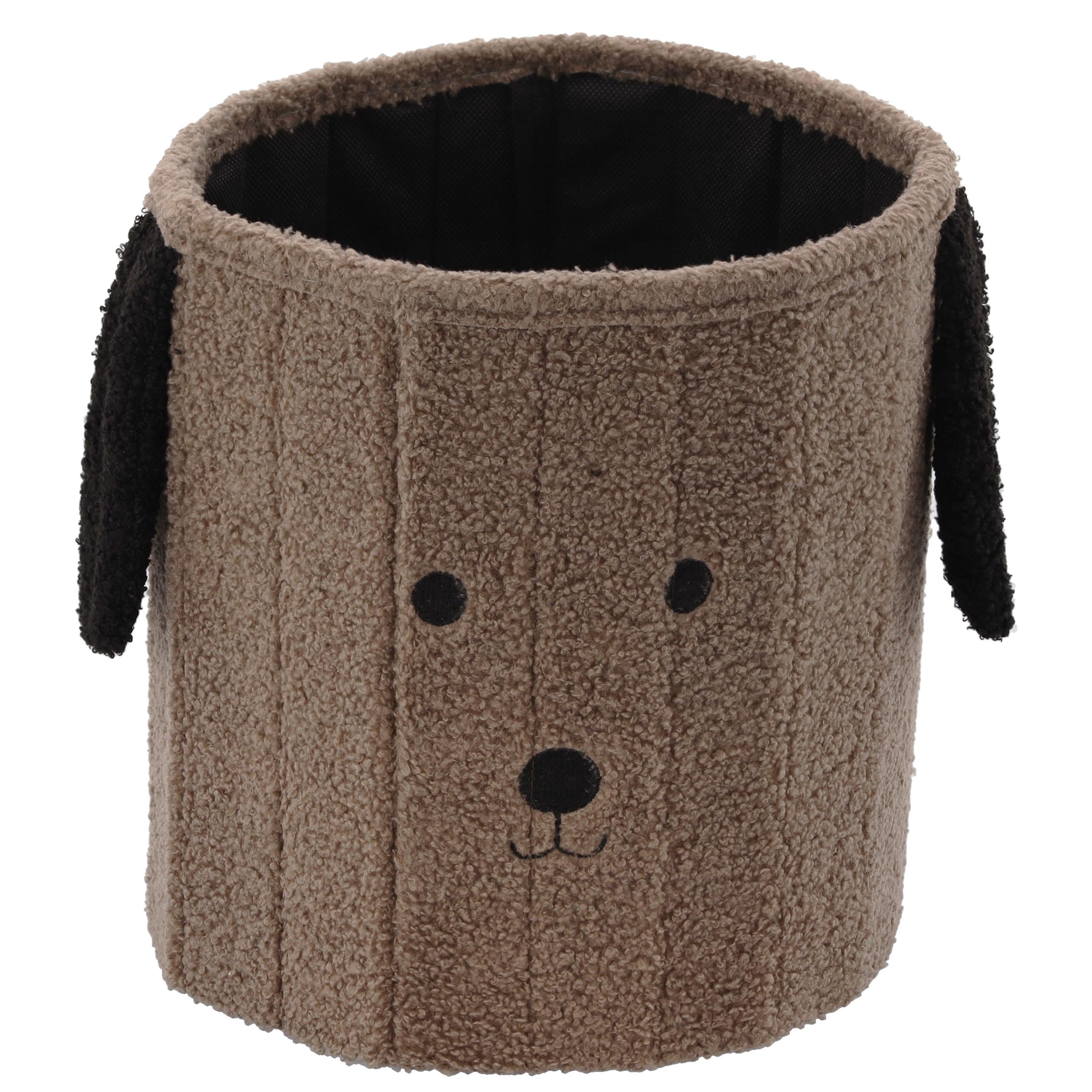 sarcia.eu Puff Plegable con almacenaje, de Felpa, para niños, 28x28x34 cm (Marrón)