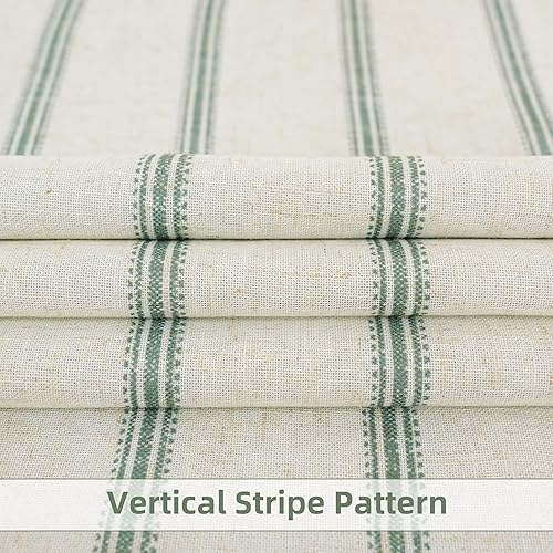 Vista 134 de DriftAway Cortinas opacas de mezcla de lino de 63 pulgadas de largo para dormitorio, cortinas de lino con estampado de rayas verticales, con Gris