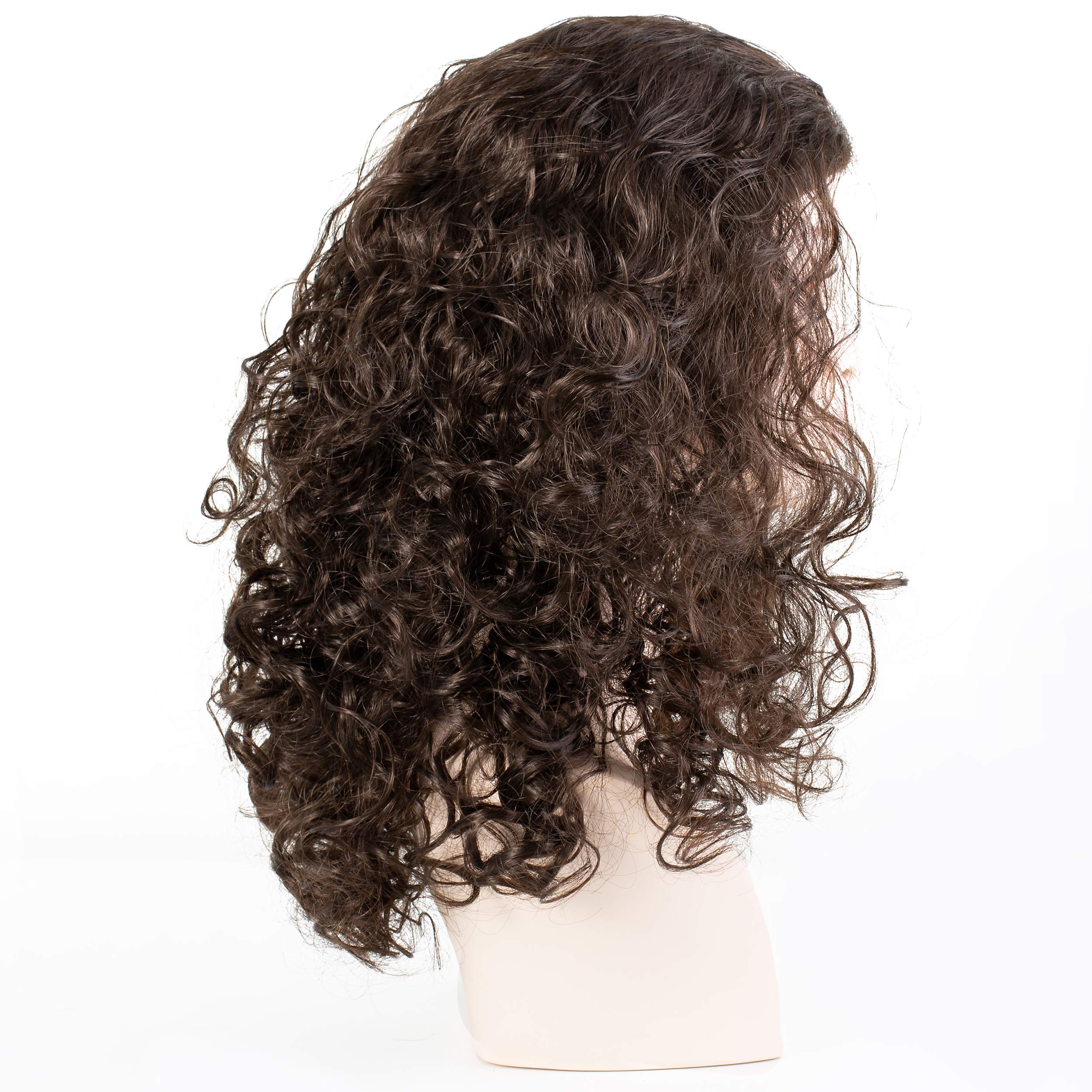Onedor HairWiz: 20-inch Chocolate Brown Curly Wig - Perfect for Halloween & Cosplay with Included Wig Cap (Kids Size)