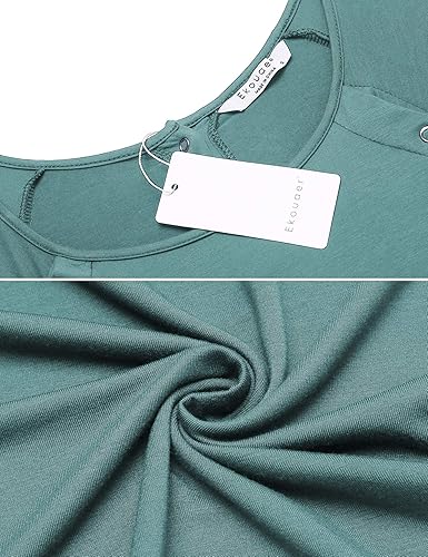 Miniatura 5 de Ekouaer - Camisón de manga corta para mujer con botones, para lactanciapartohospitalcamisón de nochematernidad, tallas S-XXL