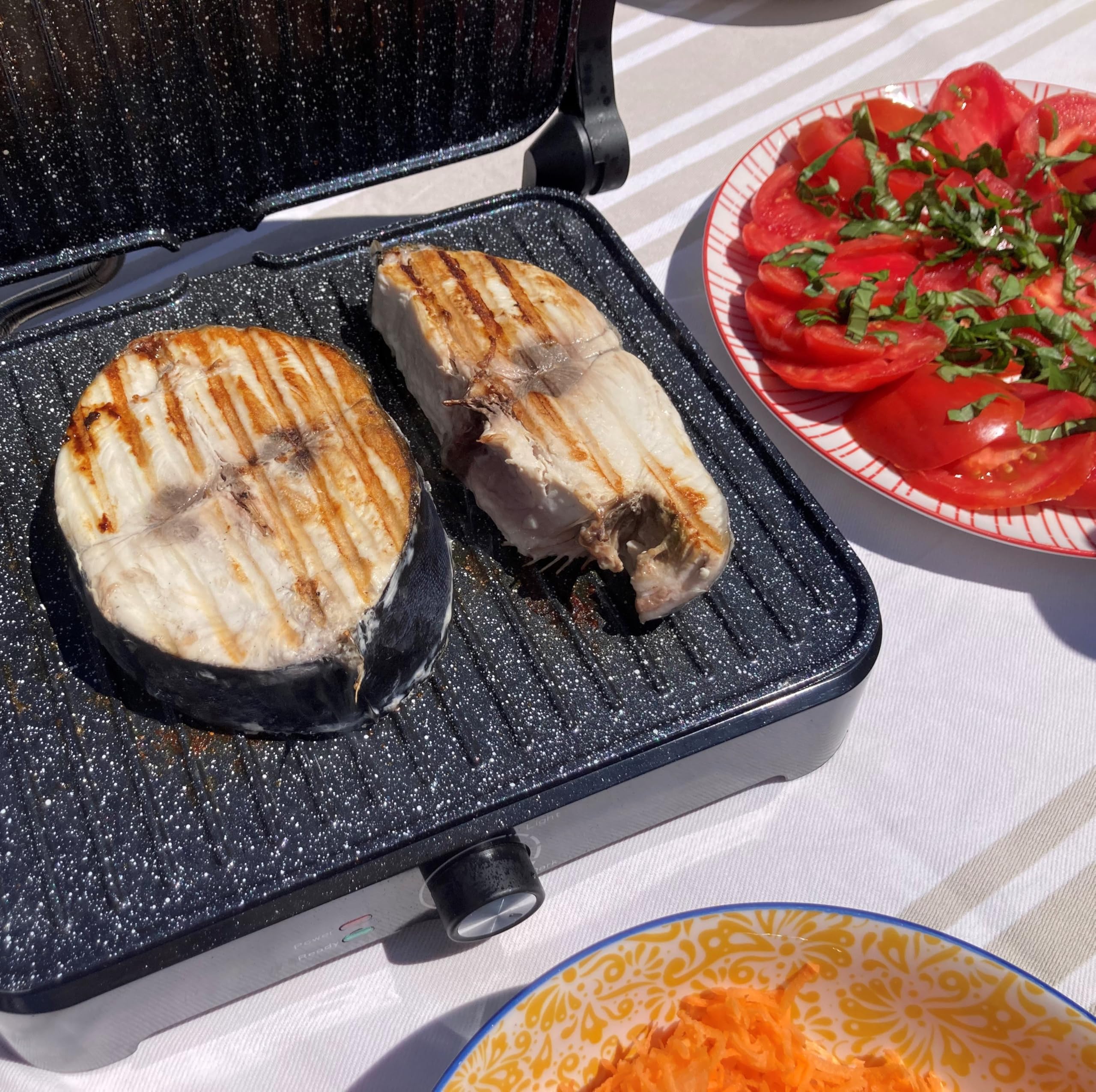 LITTLE BALANCE 8744 Speed Grill, Grill Viande électrique, Multifonction, Viande, Légumes, Paninis, Plaques sans PFAS, Antiadhésif, 2000 W, Noir