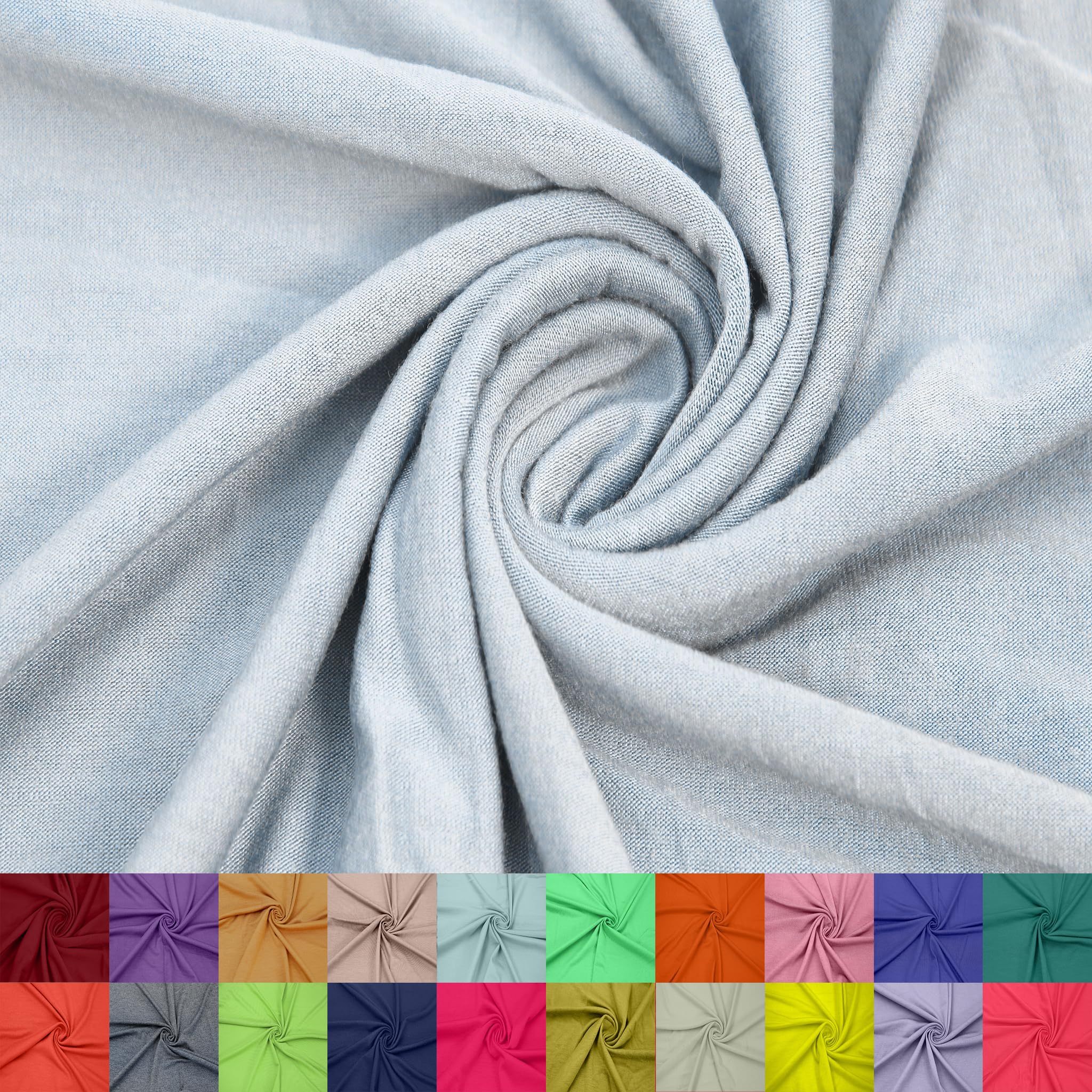 60" Wide Rayon Spandex Jersey Knit Fabric by The Yard - 4-Way Stretch, 200GSM, Medium Weight -Soft & Breathable - Apparel, Accessories, Maternity & Decorations — view 79