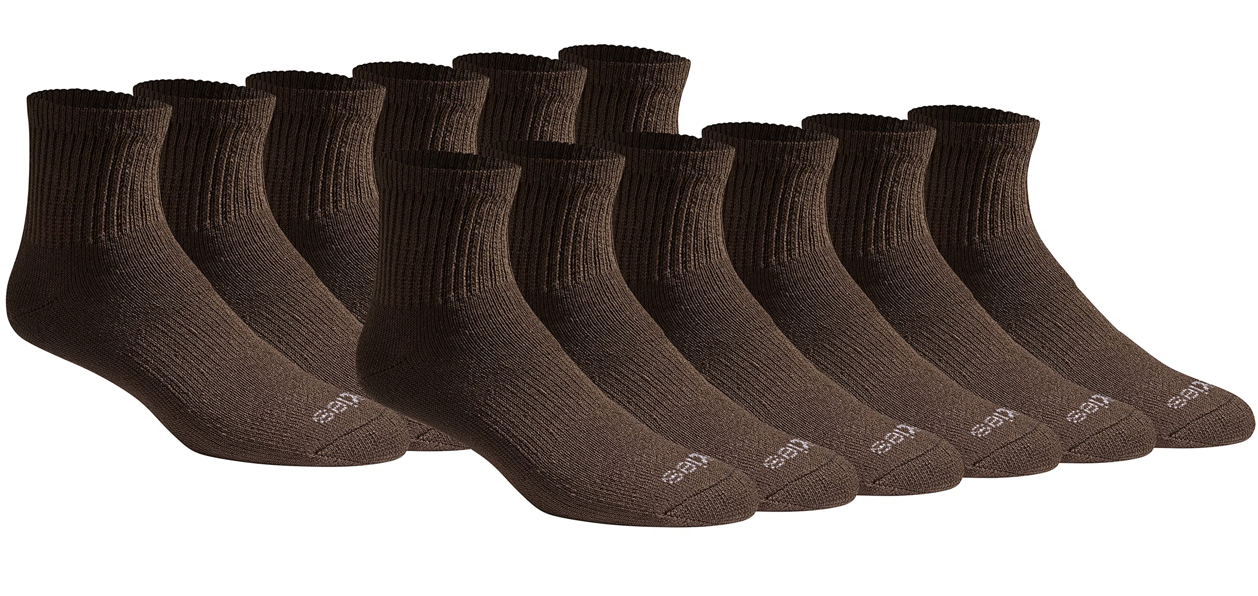 Dickies - Calcetines de caña media para hombre Dri-Tech con control de la humedad, disponibles en tallas M-XXL (6, 12, 18 pares), Large
