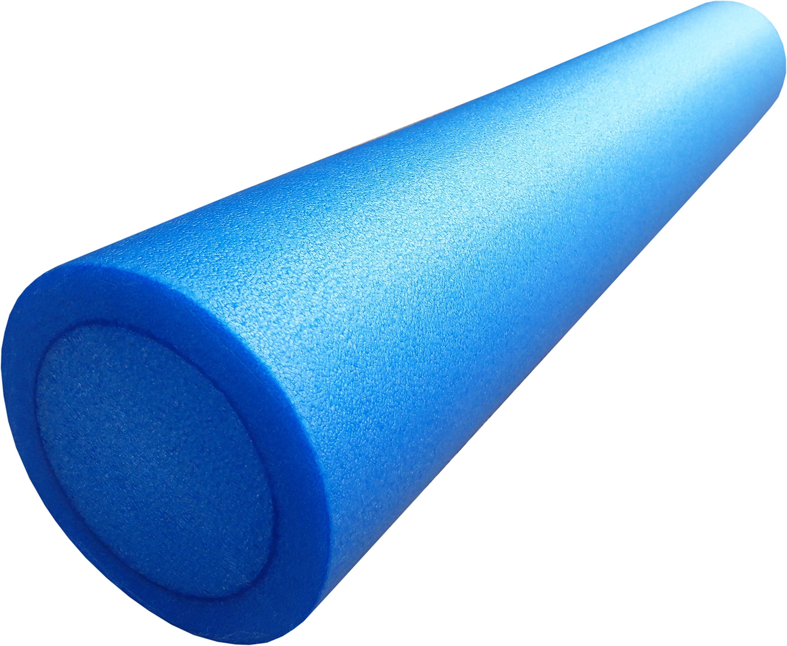 MEDDAX Pilates Rolle, Pilatesrolle Faszienrolle 15 x 90 cm Flexibler Hartschaum blau inkl. Profi Übungsposter