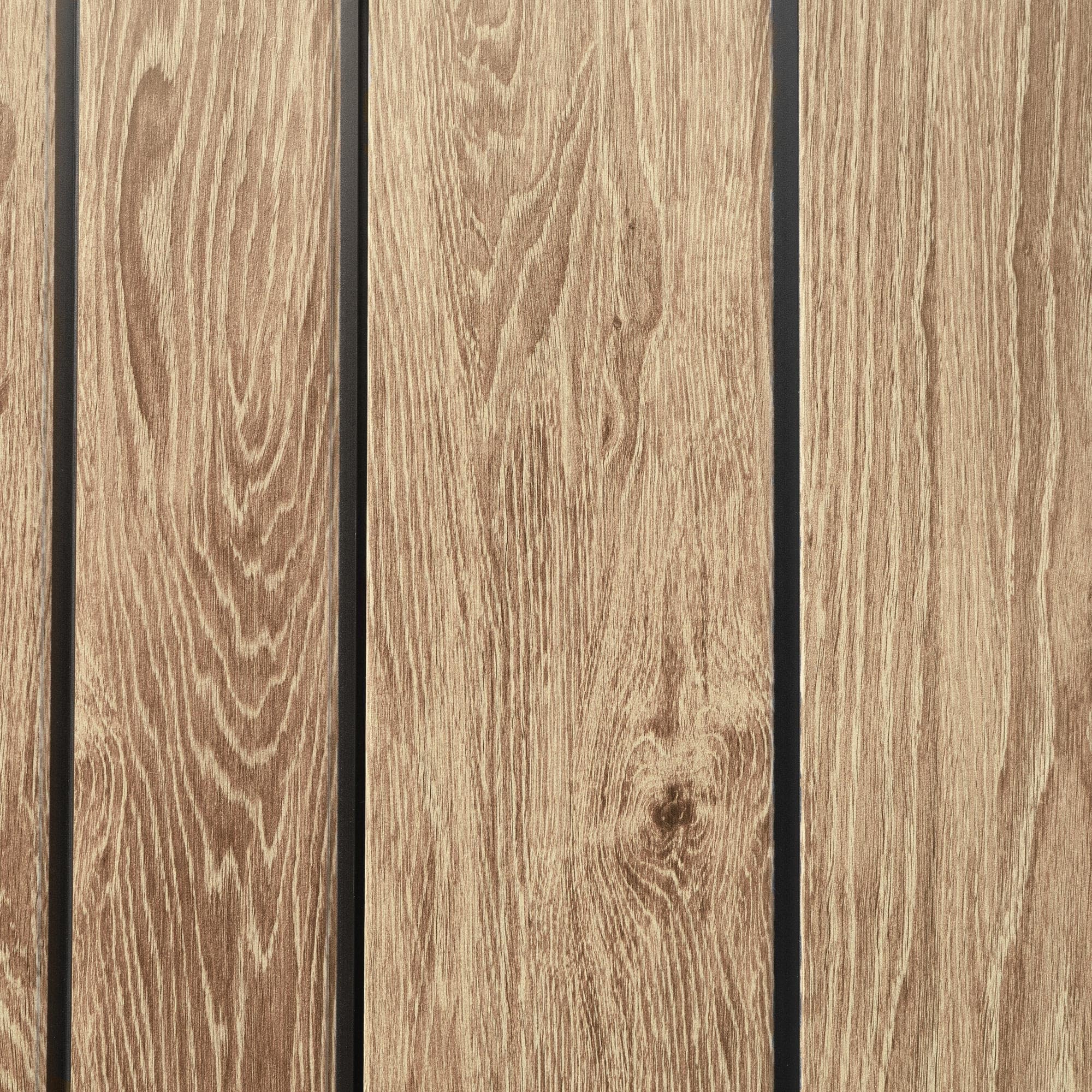 Hoggar – Caseta de Resina Jardín 3,62m2 Oak O40 - Suelo Incluido – Ventana Lateral – Efecto Madera Premium - Doble Puerta Amplia – Protección UV e Impermeable – Cierre con Pasador – Respiraderos